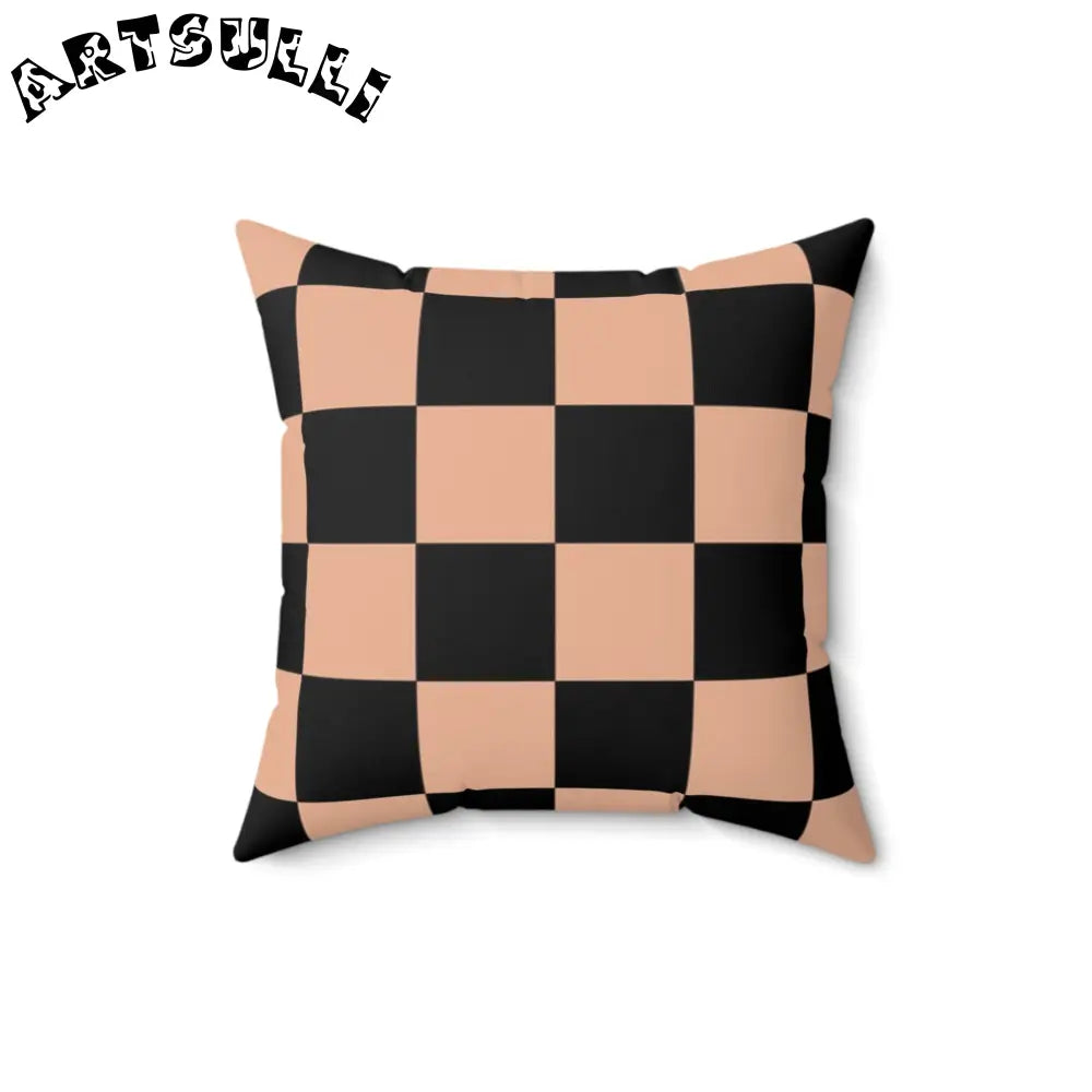 JAKKOUTTHEBXX Checkerboard Soft Orange and Black Spun Polyester