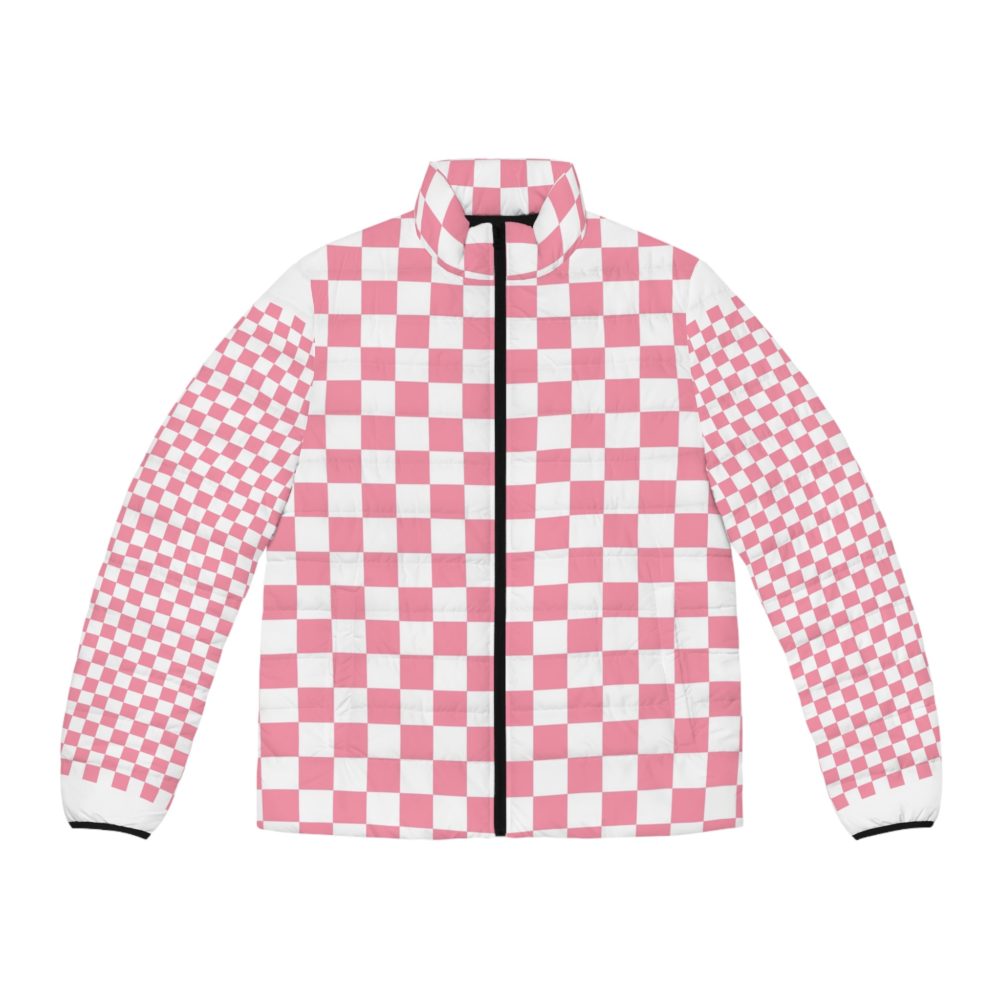 Brigandine Checkered Scene Men's Puffer Jacket (AOP)