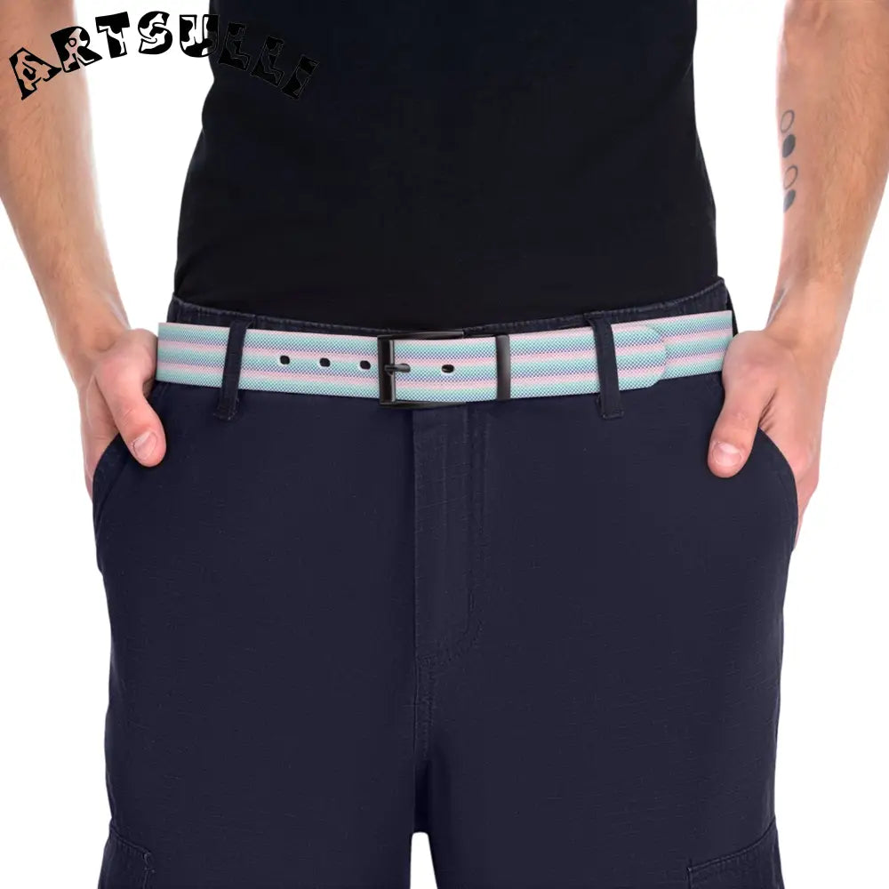 JAKKOUTTHEBXX Vaporwave Rainbow Checkerboard Multi-Color Belt