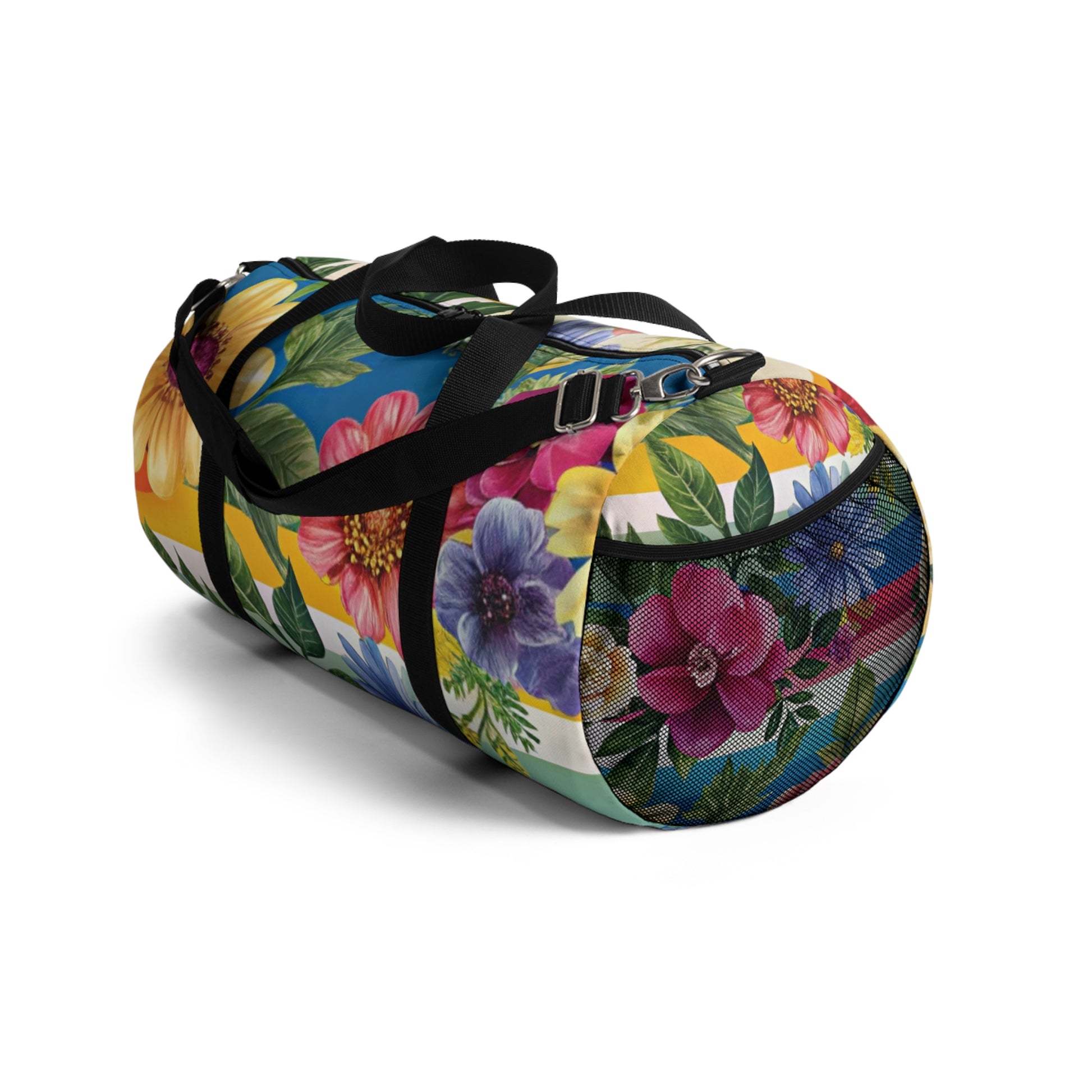 Floral Stripe 4K Duffel Bag, Artsulli - Art is Long, Life is Short, Bags, , , , , , , 