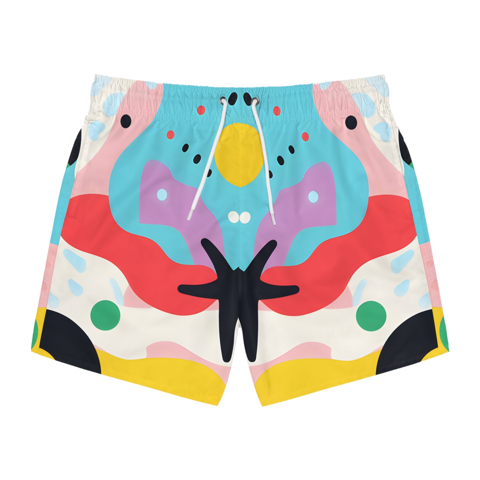 Colorful Abstract Shapes Swim Trunks (AOP), Artsulli - Art is Long, Life is Short, All Over Prints, Size, XS, Color, Seam thread color automatically matched to design, , , 23054507314995005278