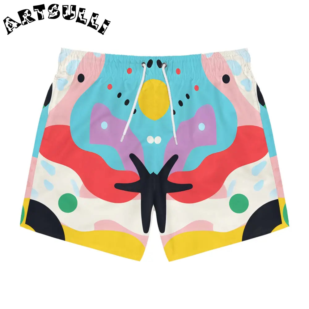 JAKKOUTTHEBXX Colorful Abstract Shapes Swim Trunks (AOP)