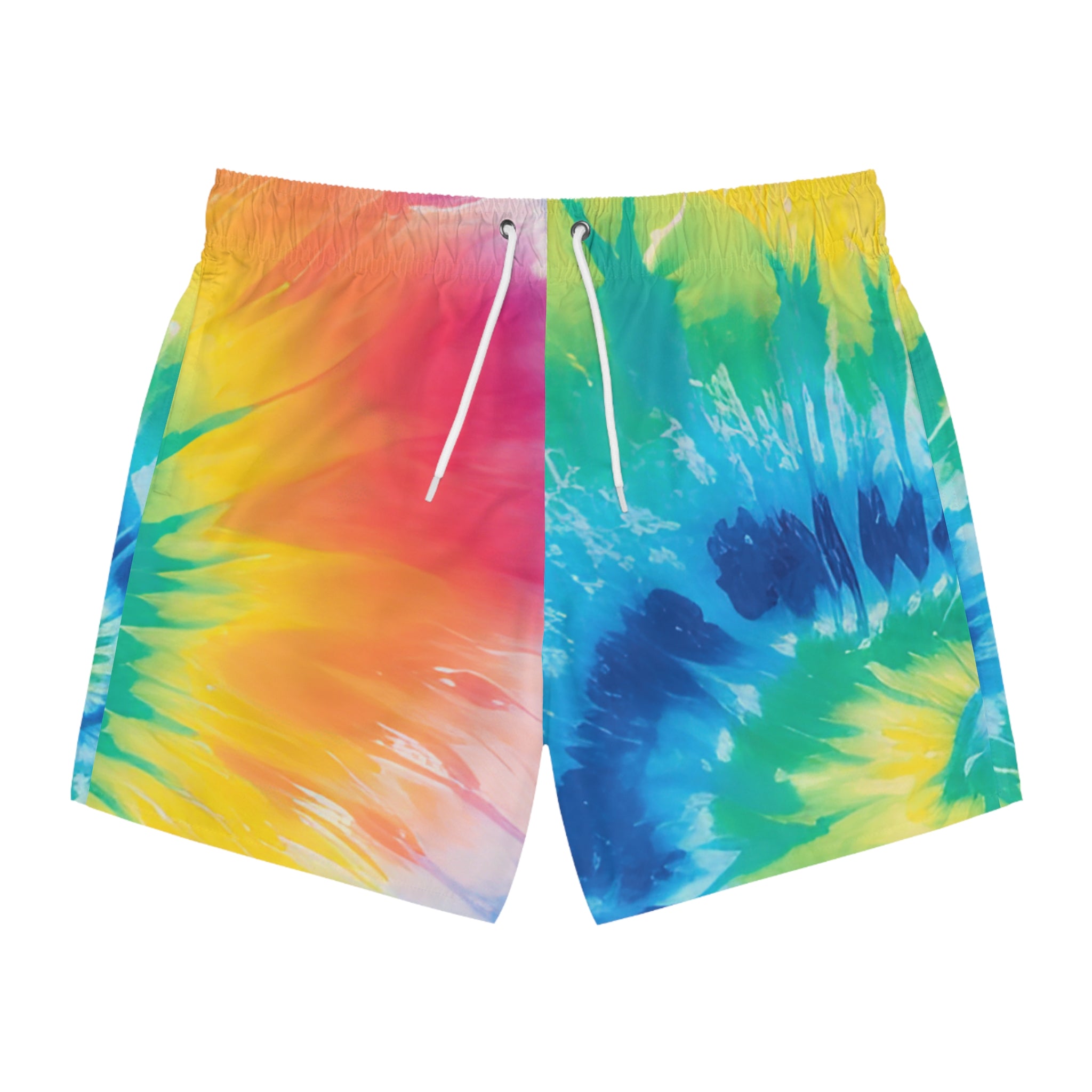 Tie Dye Swim Trunks (AOP), Artsulli - Art is Long, Life is Short, All Over Prints, Size, XS, Color, Seam thread color automatically matched to design, , , 10426922933908235195