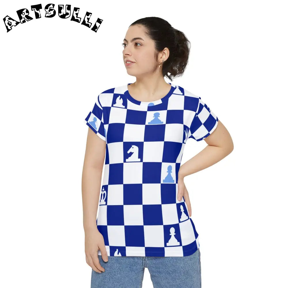 JAKKOUTTHEBXX Checkered Chess Piece Artistic Work Tee 2025