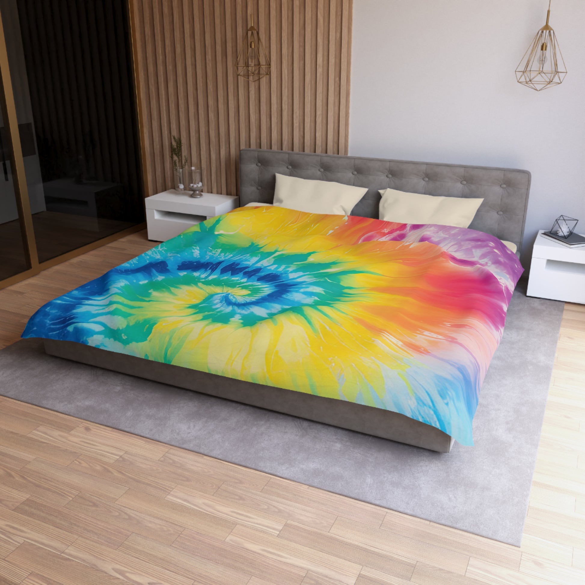 Tie Dye Microfiber Duvet Cover, Artsulli - Art is Long, Life is Short, Home Decor, , , , , , , 