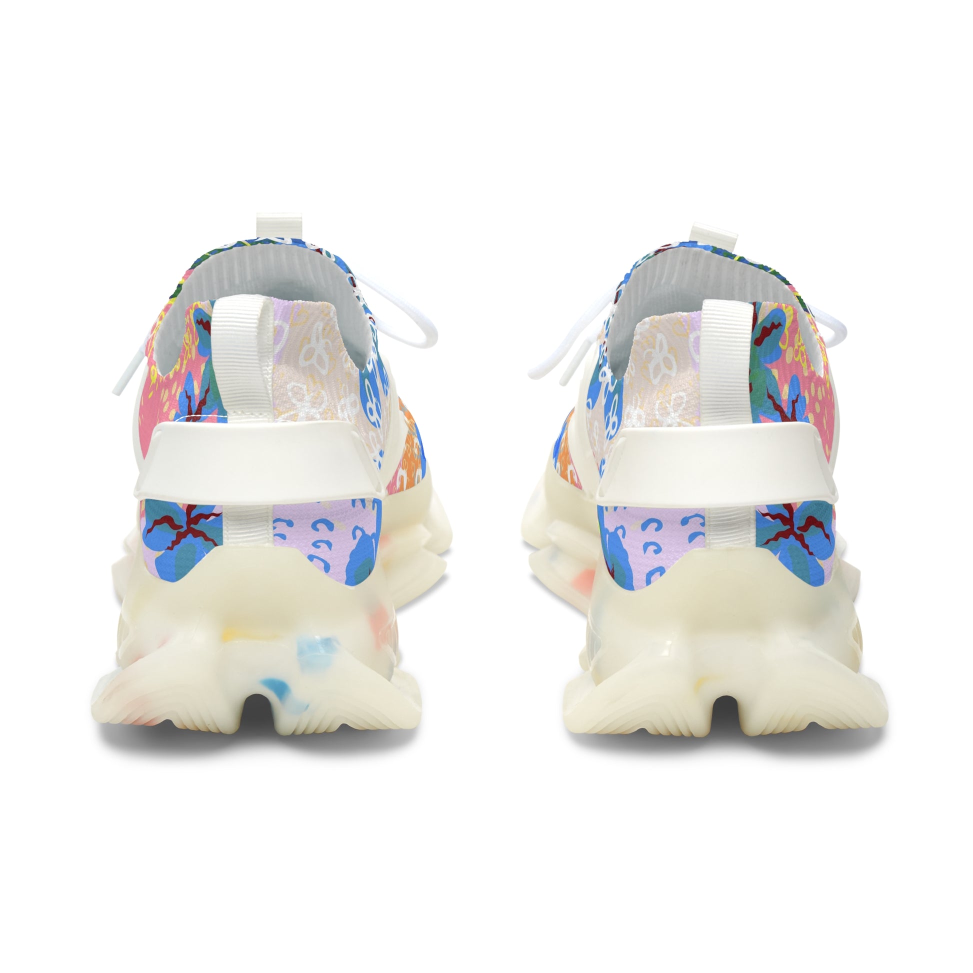 Flowers x Doodles x Hearts Multi-Color Women's Mesh Sneakers, Artsulli - Art is Long, Life is Short, Shoes, , , , , , , 