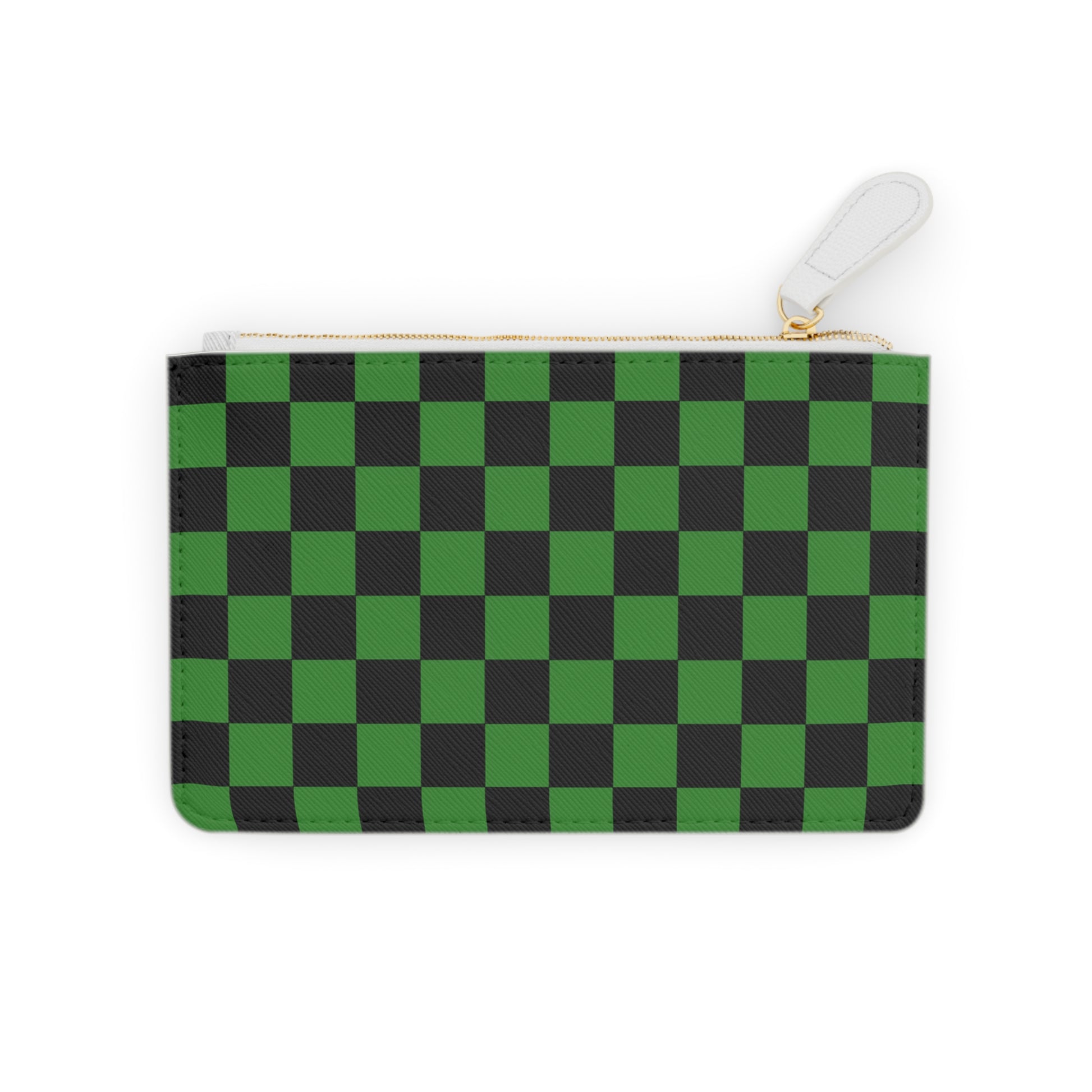 Checkerboard Green and Black Mini Clutch Bag, Artsulli - Art is Long, Life is Short, Bags, Size, 6.3” x 4”, Color, White, , , 32856954025074908223