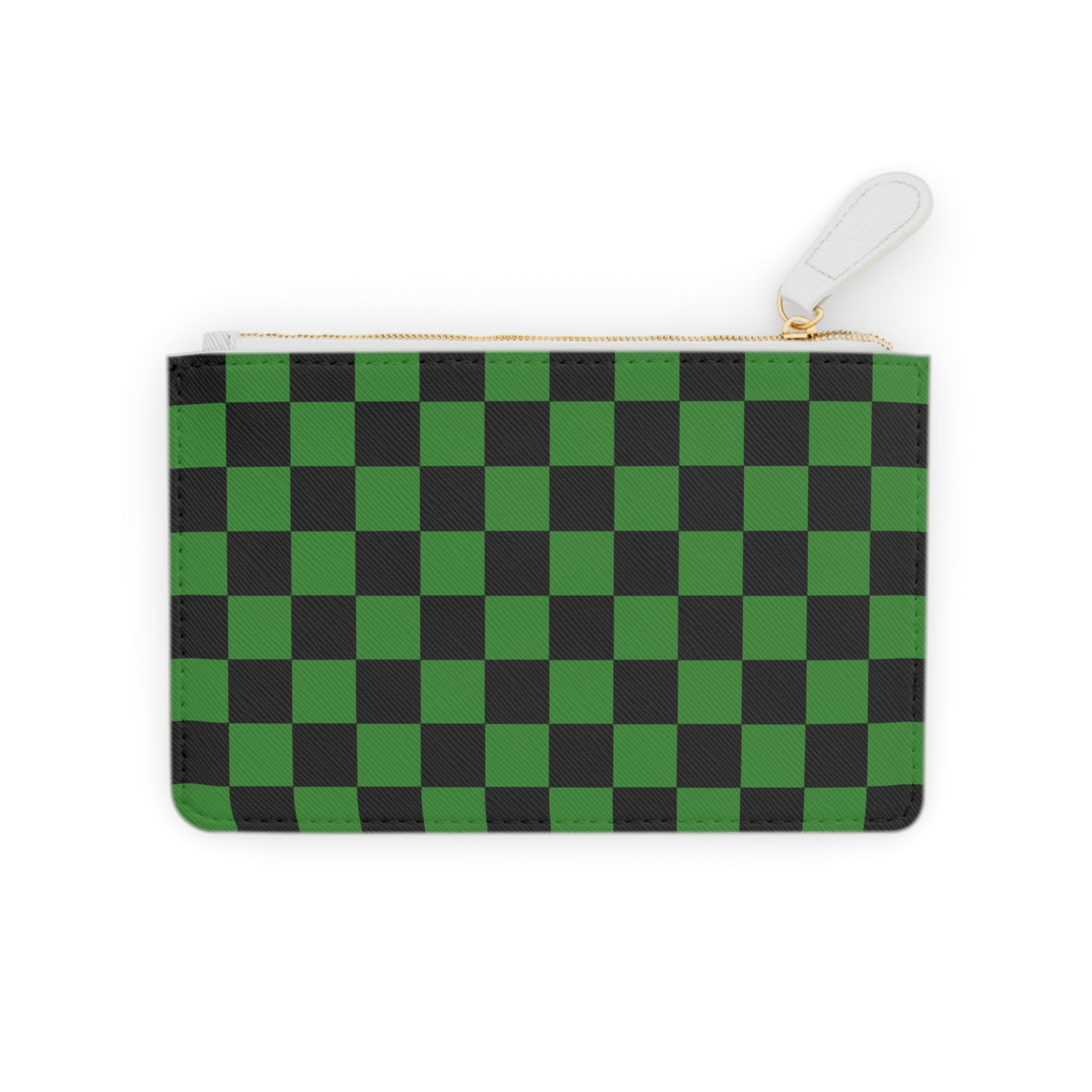 Checkerboard Green and Black Mini Clutch Bag, Artsulli - Art is Long, Life is Short, Bags, Size, 6.3” x 4”, Color, White, , , 32856954025074908223