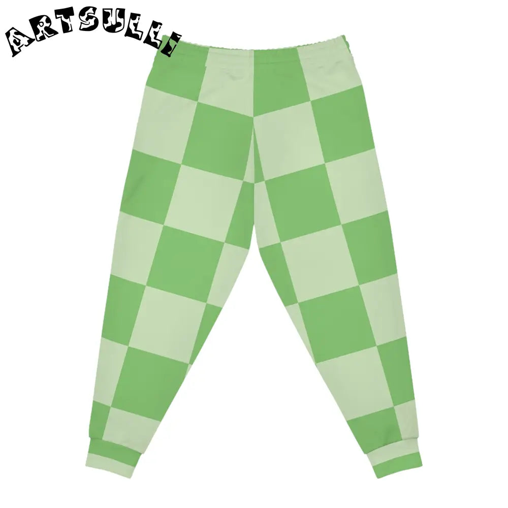 JAKKOUTTHEBXX Checkerboard Green Athletic Joggers (AOP)