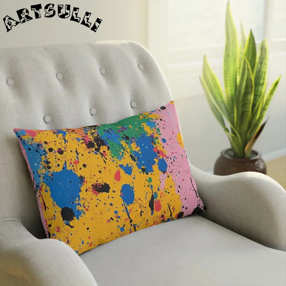 JAKKOUTTHEBXX The Colors Of Paint Splatter Cushion JAKKOUTTHEBXX
