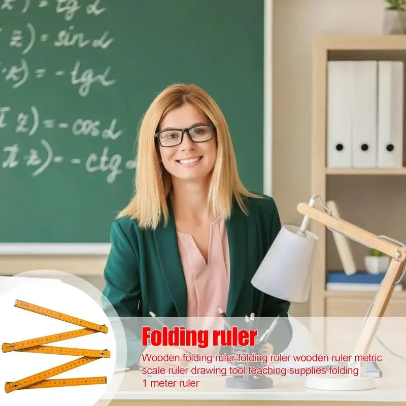 Buy The Best By Artsulli - Art is Long Life Short - Wooden Foldable Ruler Folding 1 Meter Stick Wood Metric Scale Carpenters For School