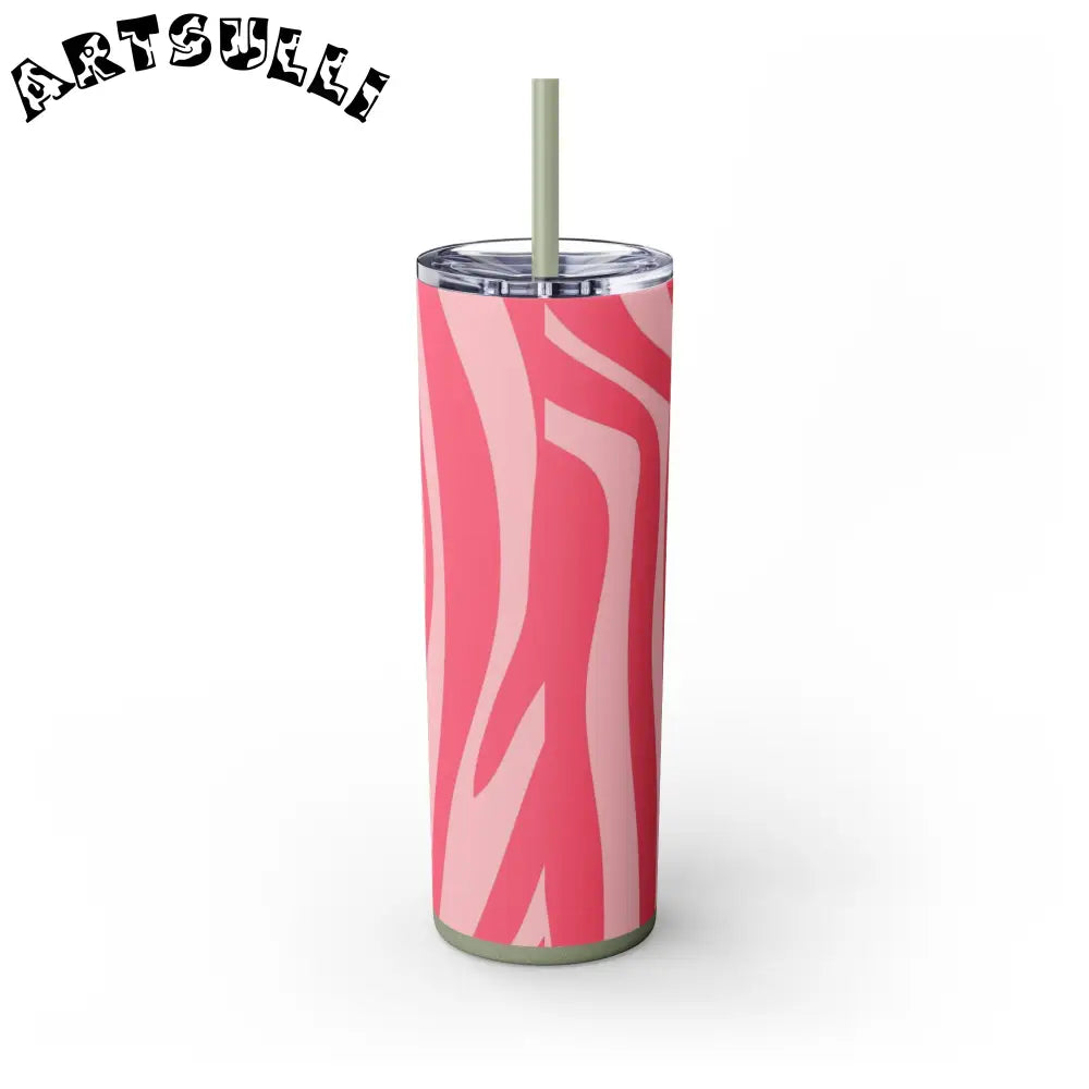 JAKKOUTTHEBXX Pink Zebra Print Maars Skinny Tumbler 2025