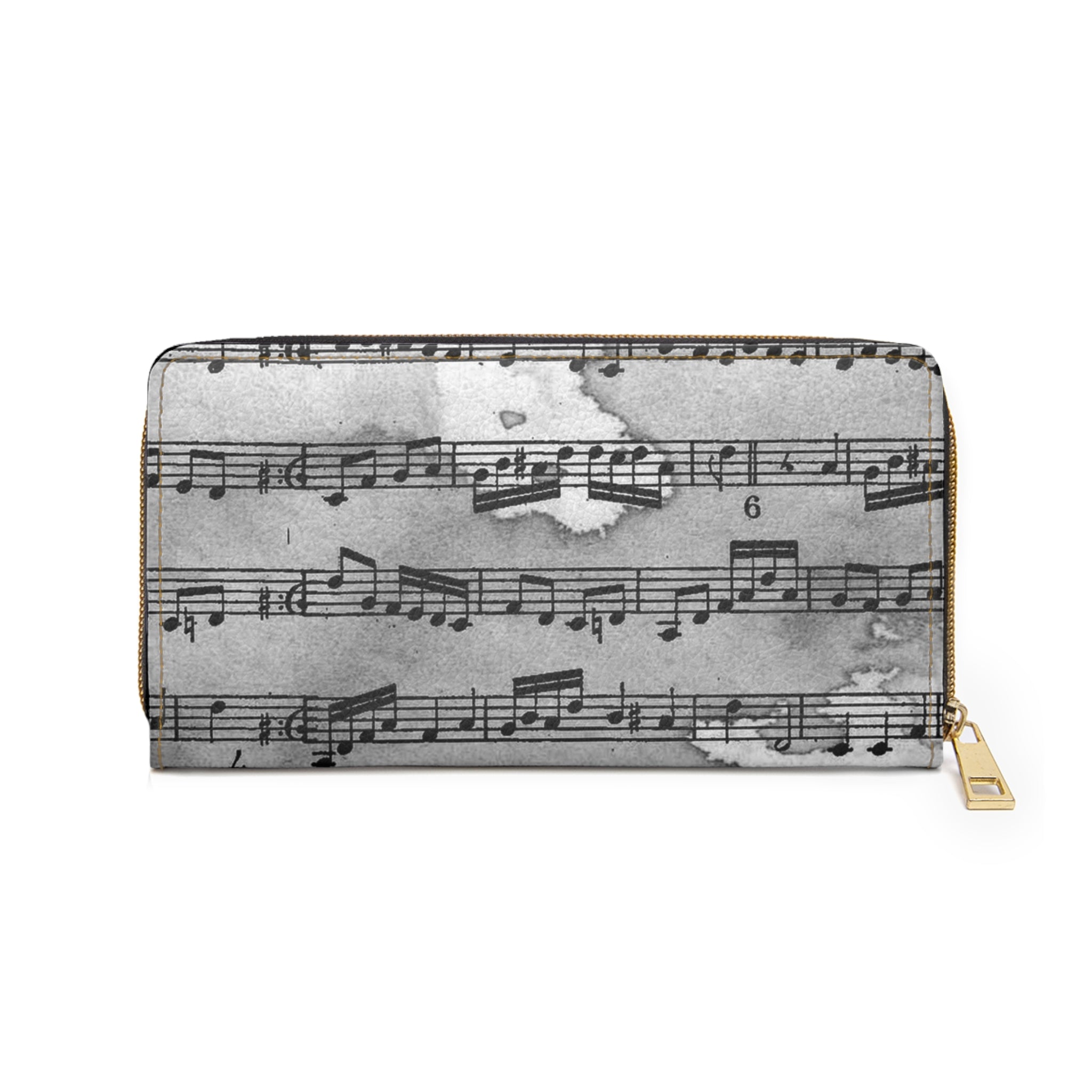 Drip Spill Type Beat Sheet Music Black Zipper Wallet, Artsulli - Art is Long, Life is Short, Accessories, , , , , , , 