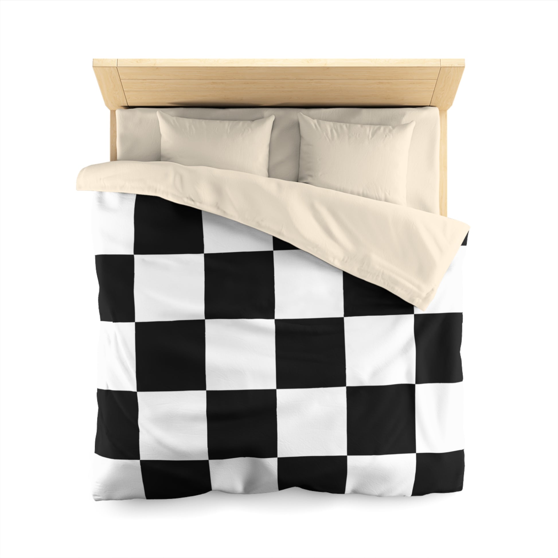 Checkerboard Black and White Microfiber Duvet Cover, Artsulli - Art is Long, Life is Short, Home Decor, , , , , , , 