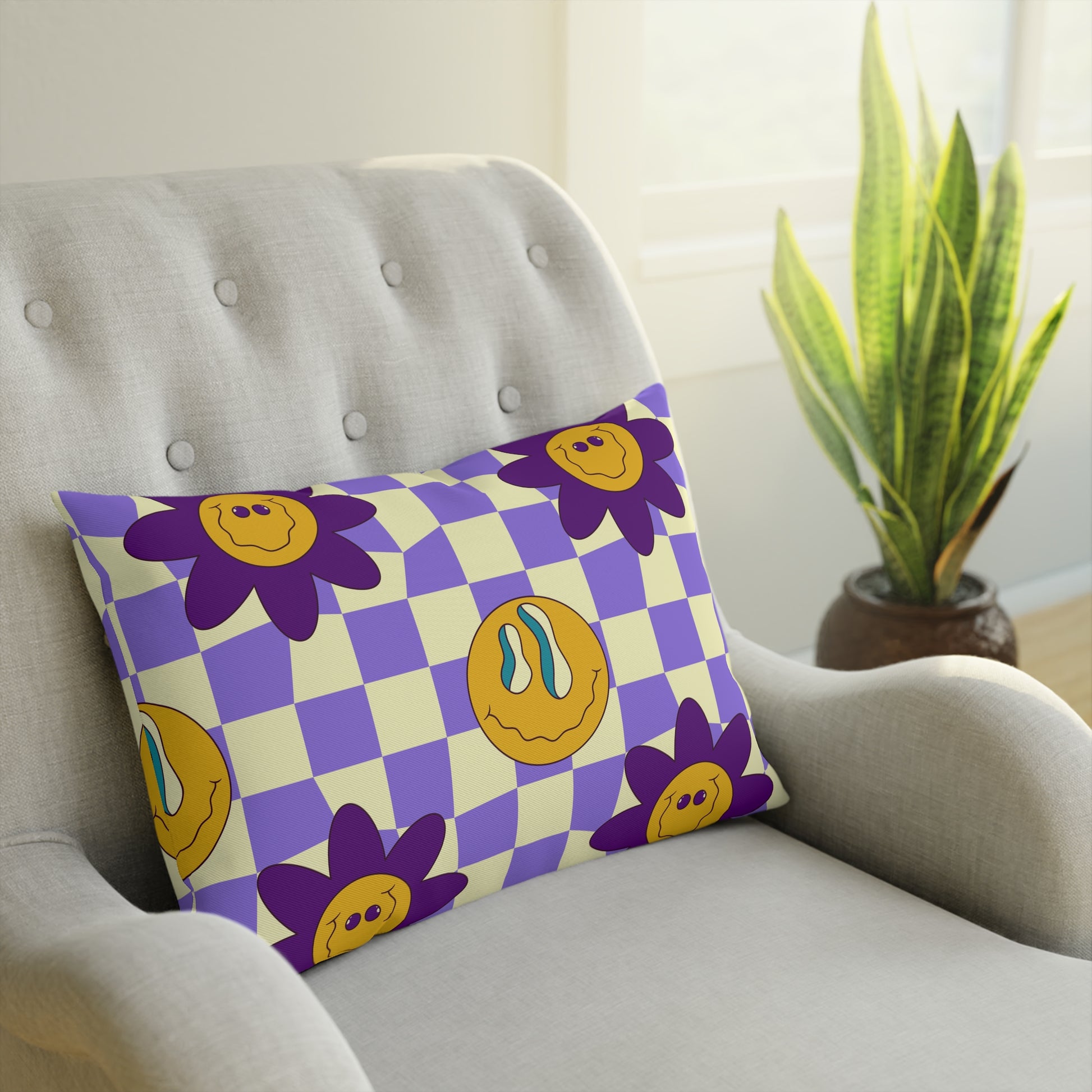 Trippy Flower Power Motifs Pink Cushion, Artsulli - Art is Long, Life is Short, Home Decor, , , , , , , 