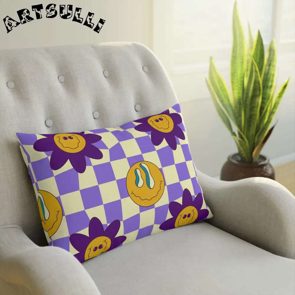 JAKKOUTTHEBXX Trippy Flower Power Motifs Pink Cushion JAKKOUTTHEBXX
