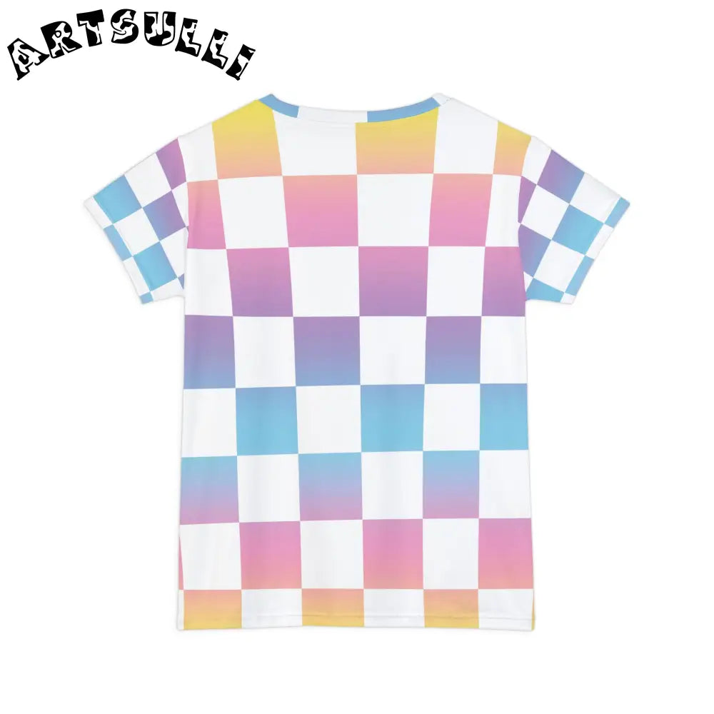 JAKKOUTTHEBXX Vaporwave Check II Women’s Short Sleeve Shirt (AOP)