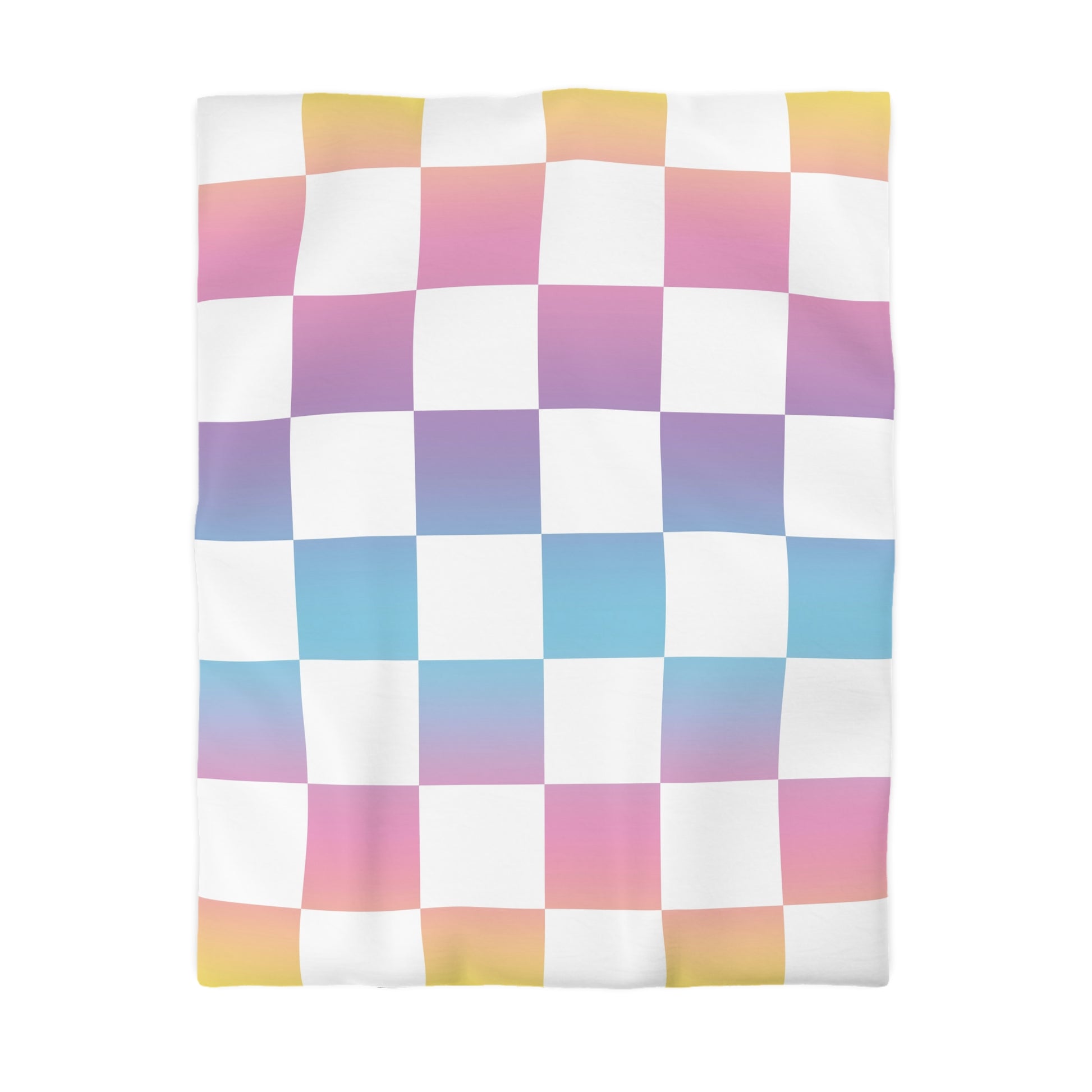 Vaporwave Check Microfiber Duvet Cover, Artsulli - Art is Long, Life is Short, Home Decor, Size, Twin, Color, Cream, , , 10289627068935072848