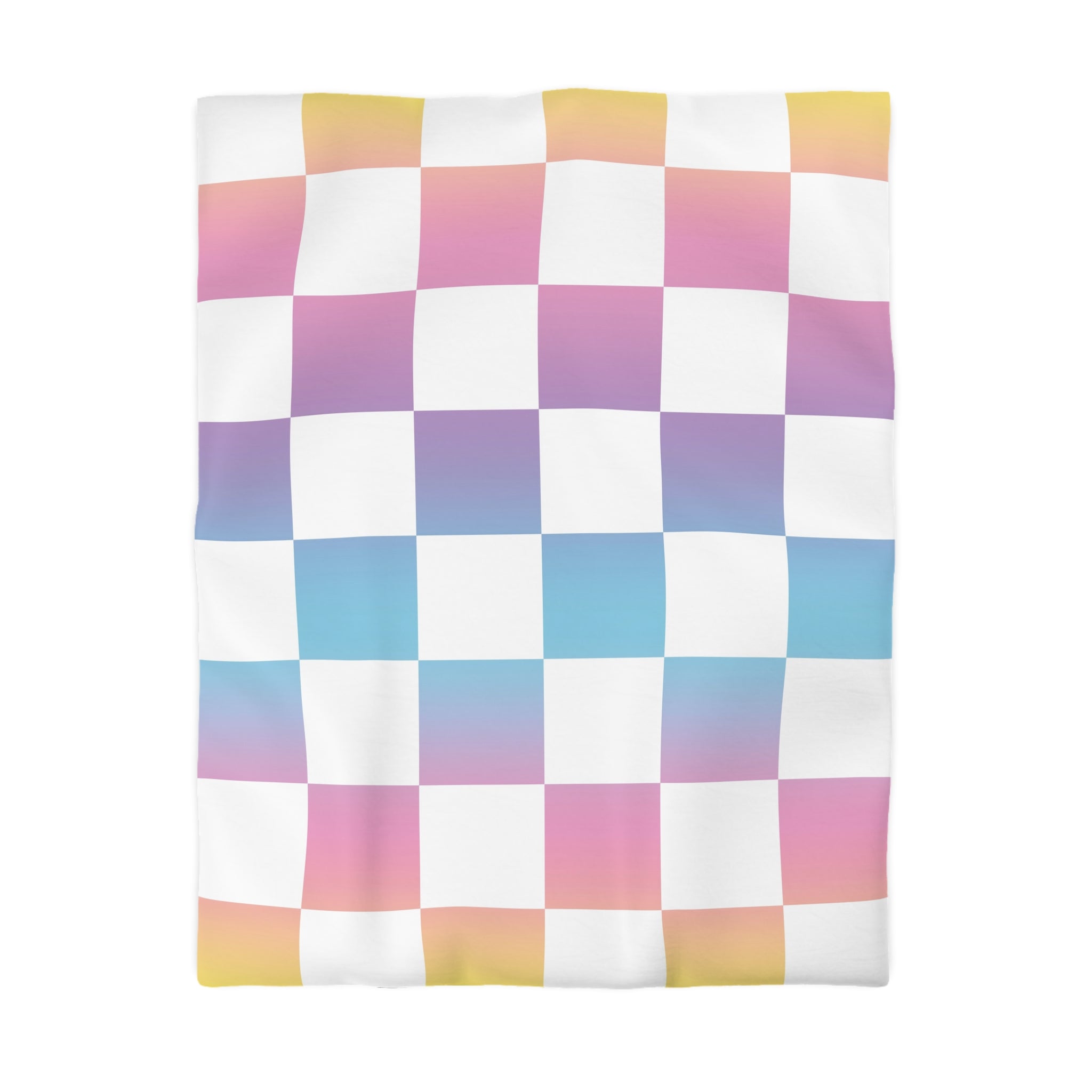 Vaporwave Check Microfiber Duvet Cover, Artsulli - Art is Long, Life is Short, Home Decor, Size, Twin, Color, Cream, , , 10289627068935072848