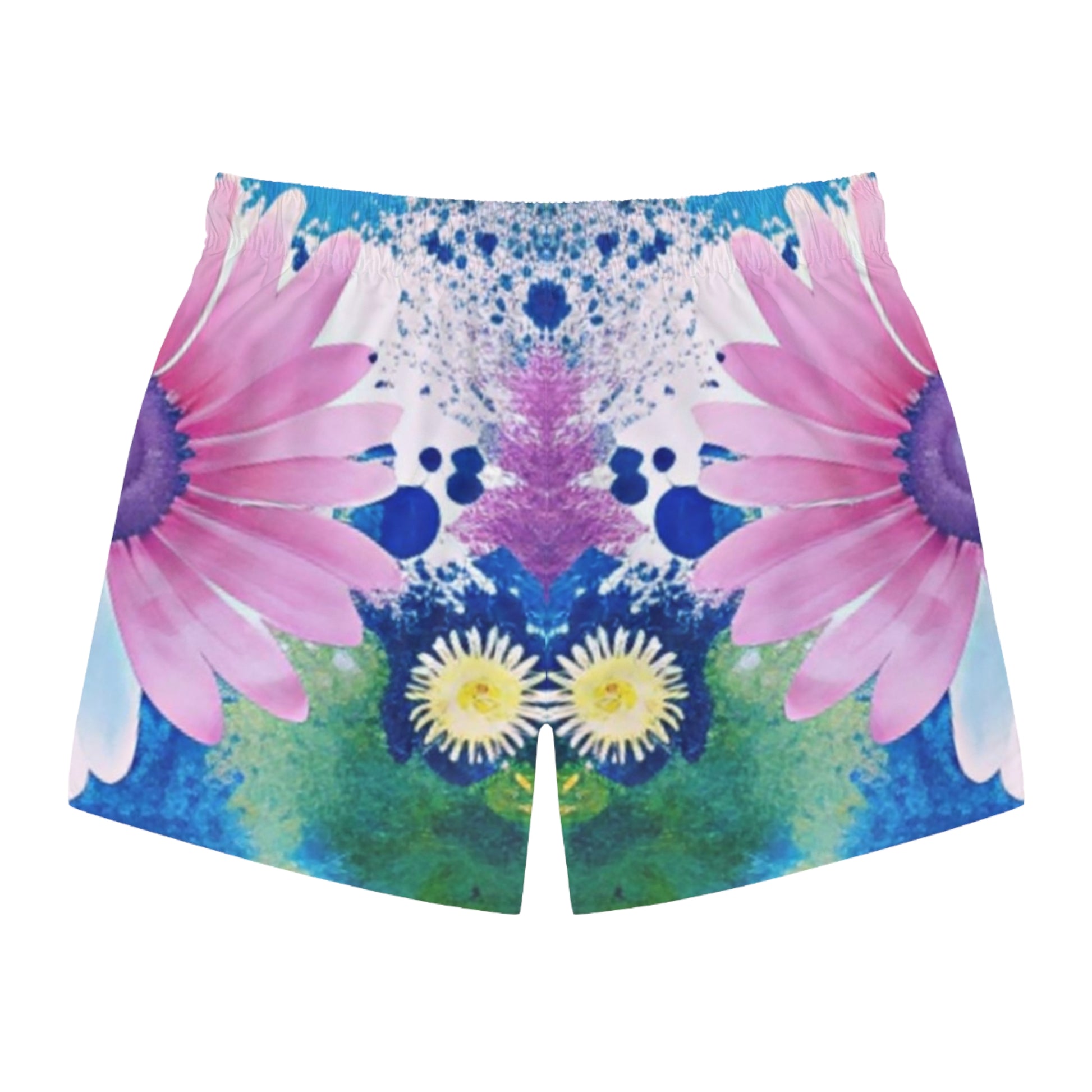 Magical Flower Explosion Multi-Color Swim Trunks (AOP), Artsulli - Art is Long, Life is Short, All Over Prints, , , , , , , 