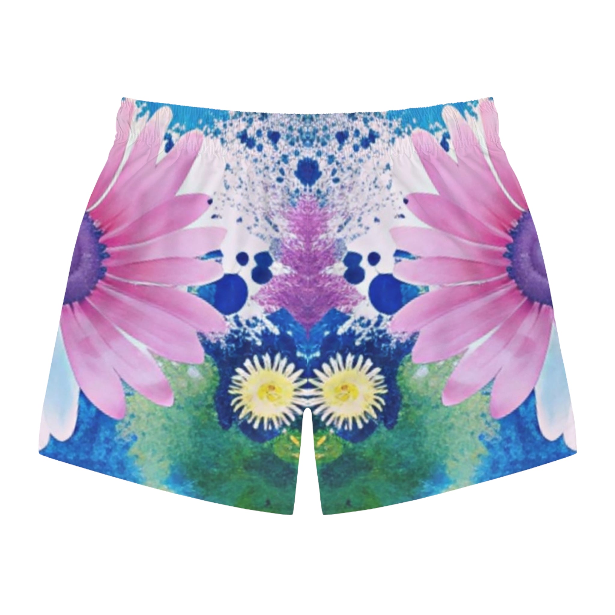 Magical Flower Explosion Multi-Color Swim Trunks (AOP), Artsulli - Art is Long, Life is Short, All Over Prints, , , , , , , 