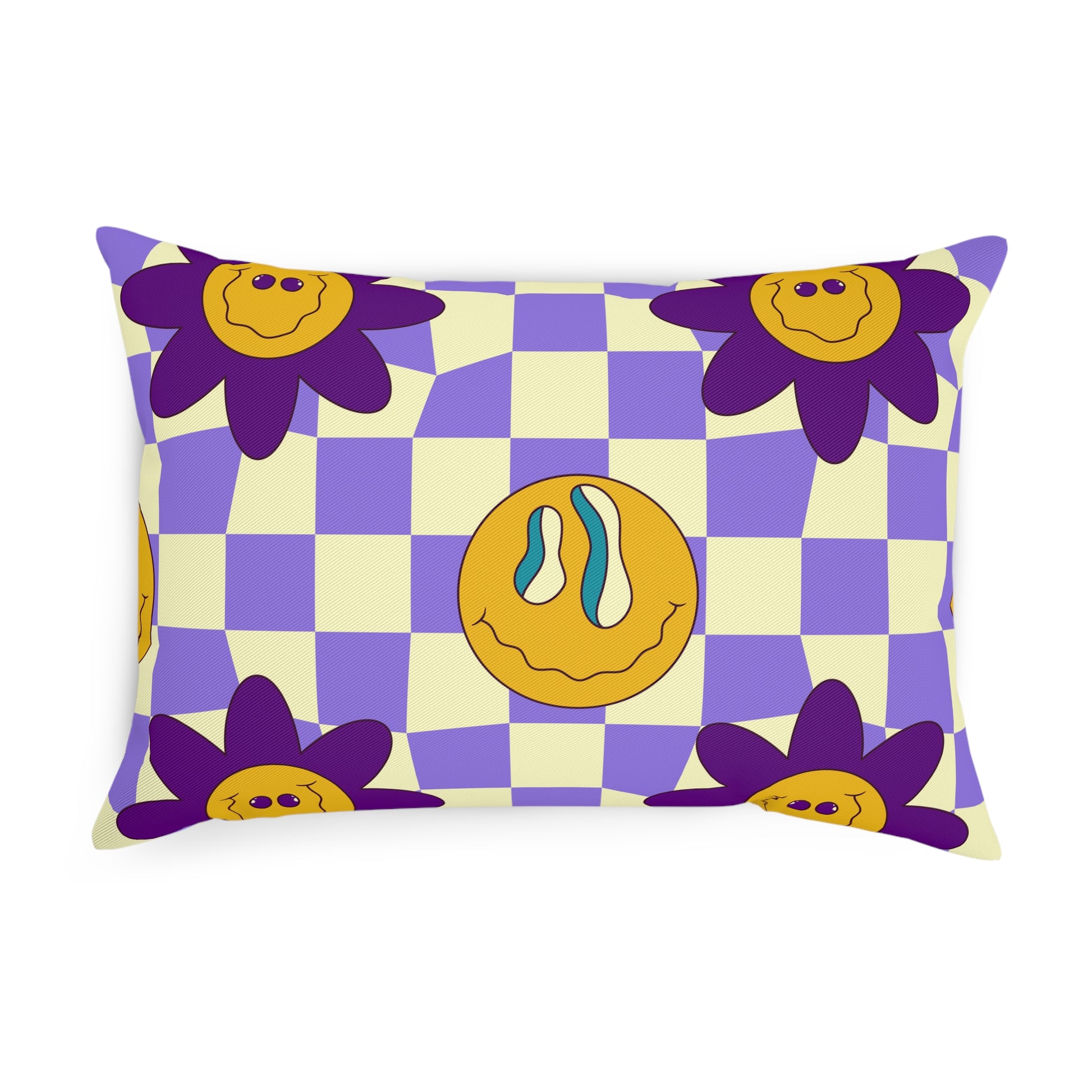 Trippy Flower Power Motifs Pink Cushion, Artsulli - Art is Long, Life is Short, Home Decor, , , , , , , 