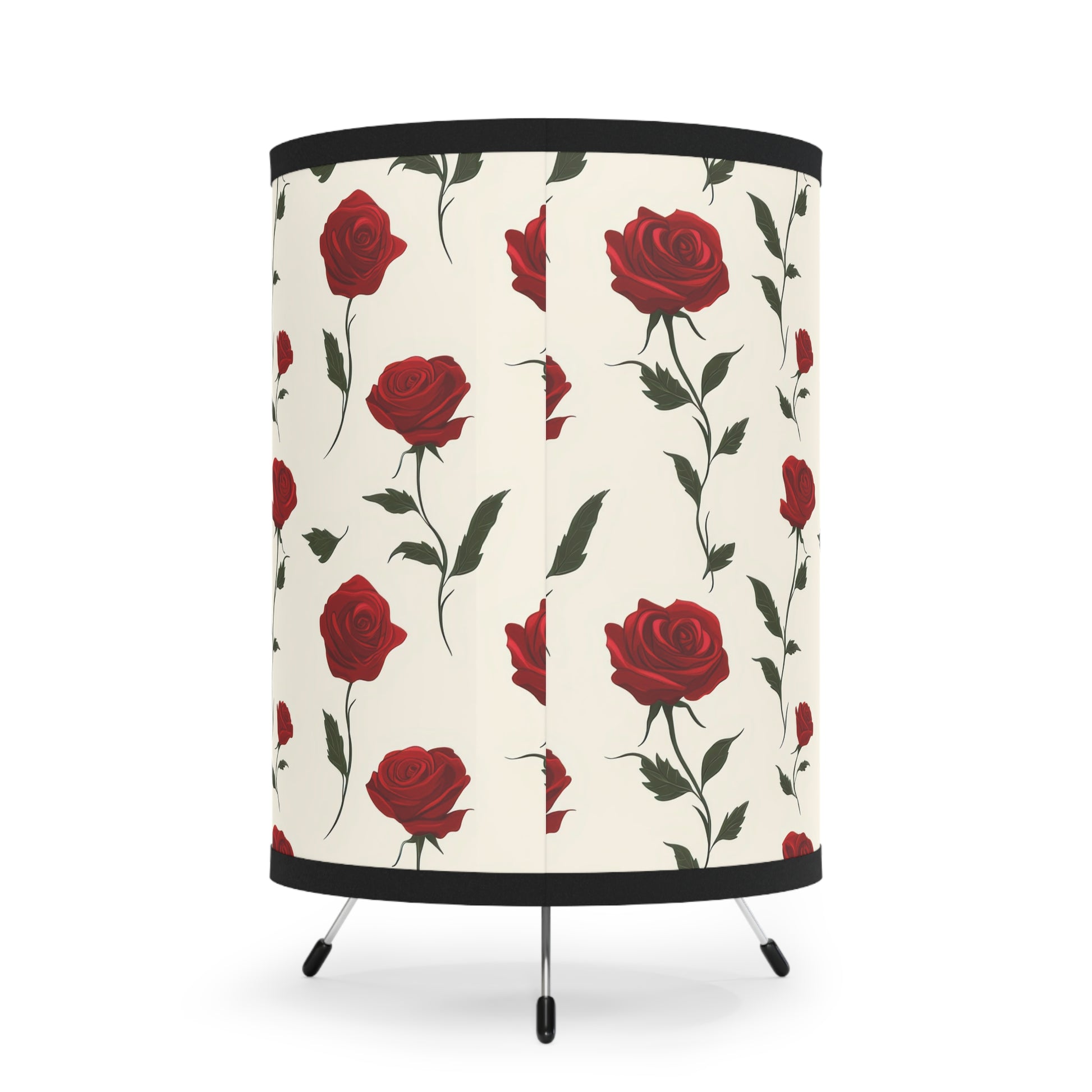Red Roses Tripod Lamp with High-Res Printed Shade, US\CA plug, Artsulli - Art is Long, Life is Short, Home Decor, , , , , , , 