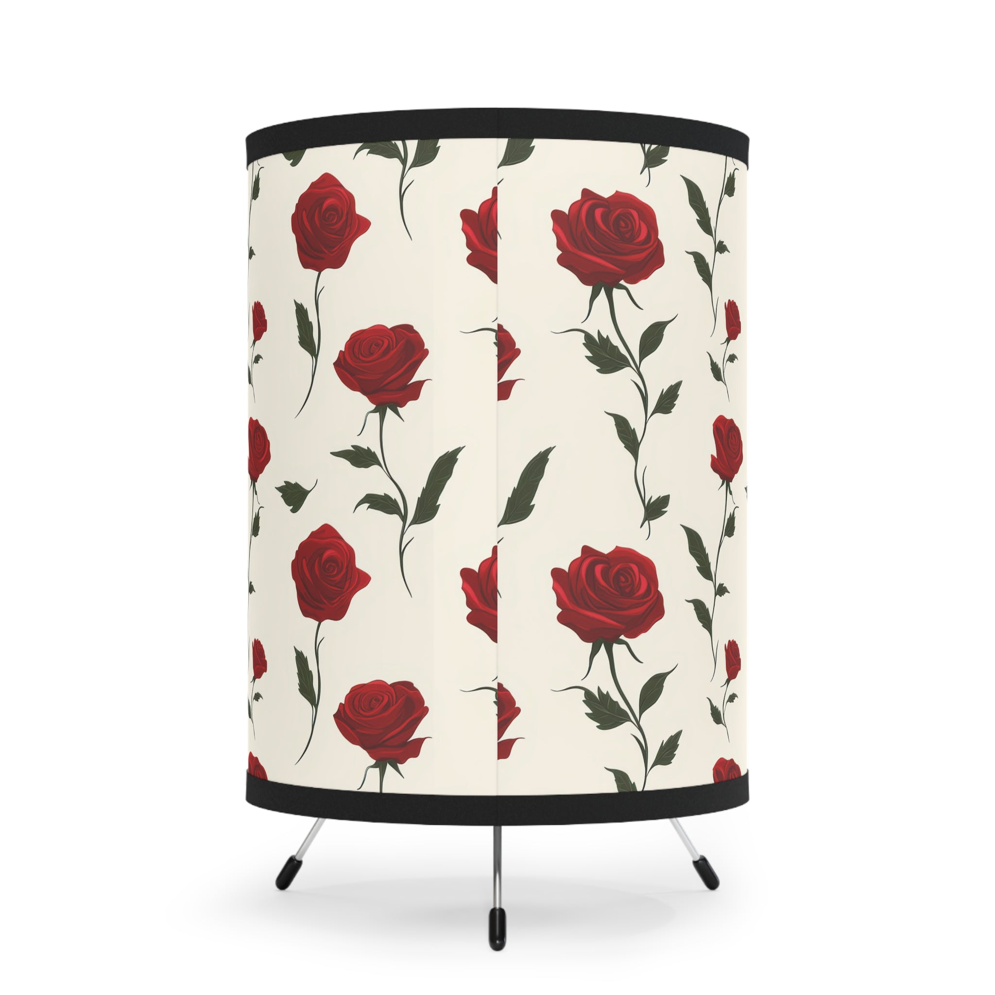 Red Roses Tripod Lamp with High-Res Printed Shade, US\CA plug, Artsulli - Art is Long, Life is Short, Home Decor, , , , , , , 