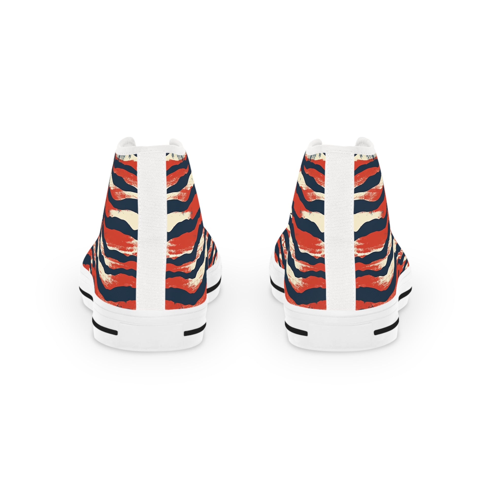 Capricious Tiger Wave Men's High Top Sneakers, Artsulli - Art is Long, Life is Short, Shoes, , , , , , , 