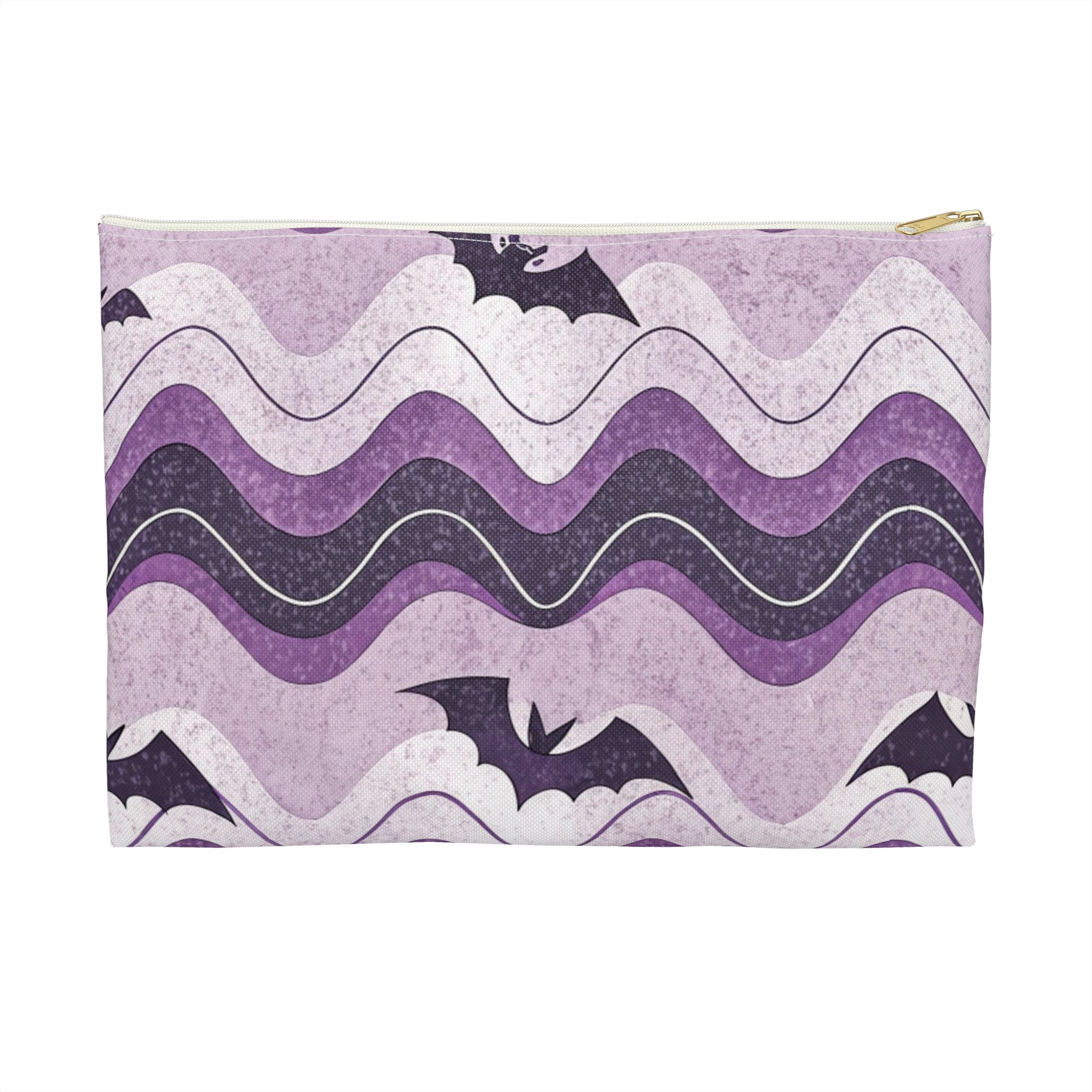 Bat Wave Accessory Pouch, Artsulli - Art is Long, Life is Short, Bags, Size, Large, Color, White zipper, , , 25895029630240