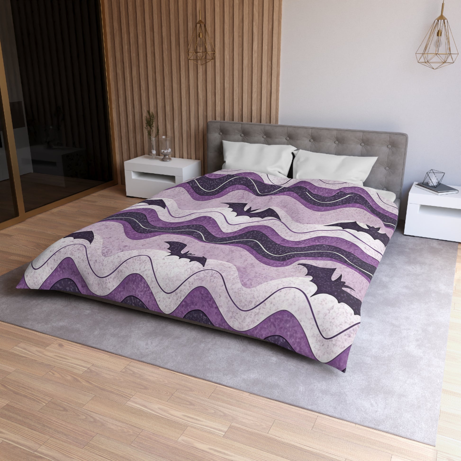 Bat Wave Microfiber Duvet Cover, Artsulli - Art is Long, Life is Short, Home Decor, , , , , , , 