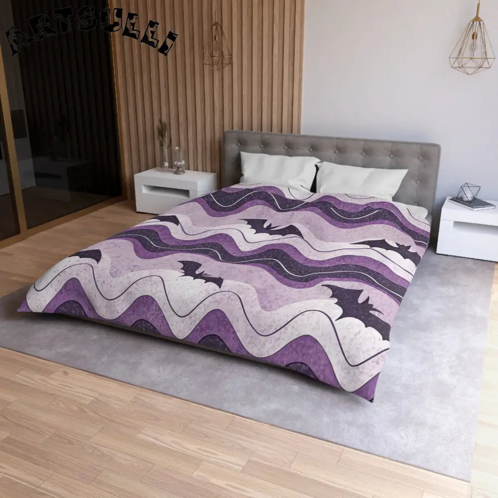 JAKKOUTTHEBXX Bat Wave Microfiber Duvet Cover JAKKOUTTHEBXX Artsulli