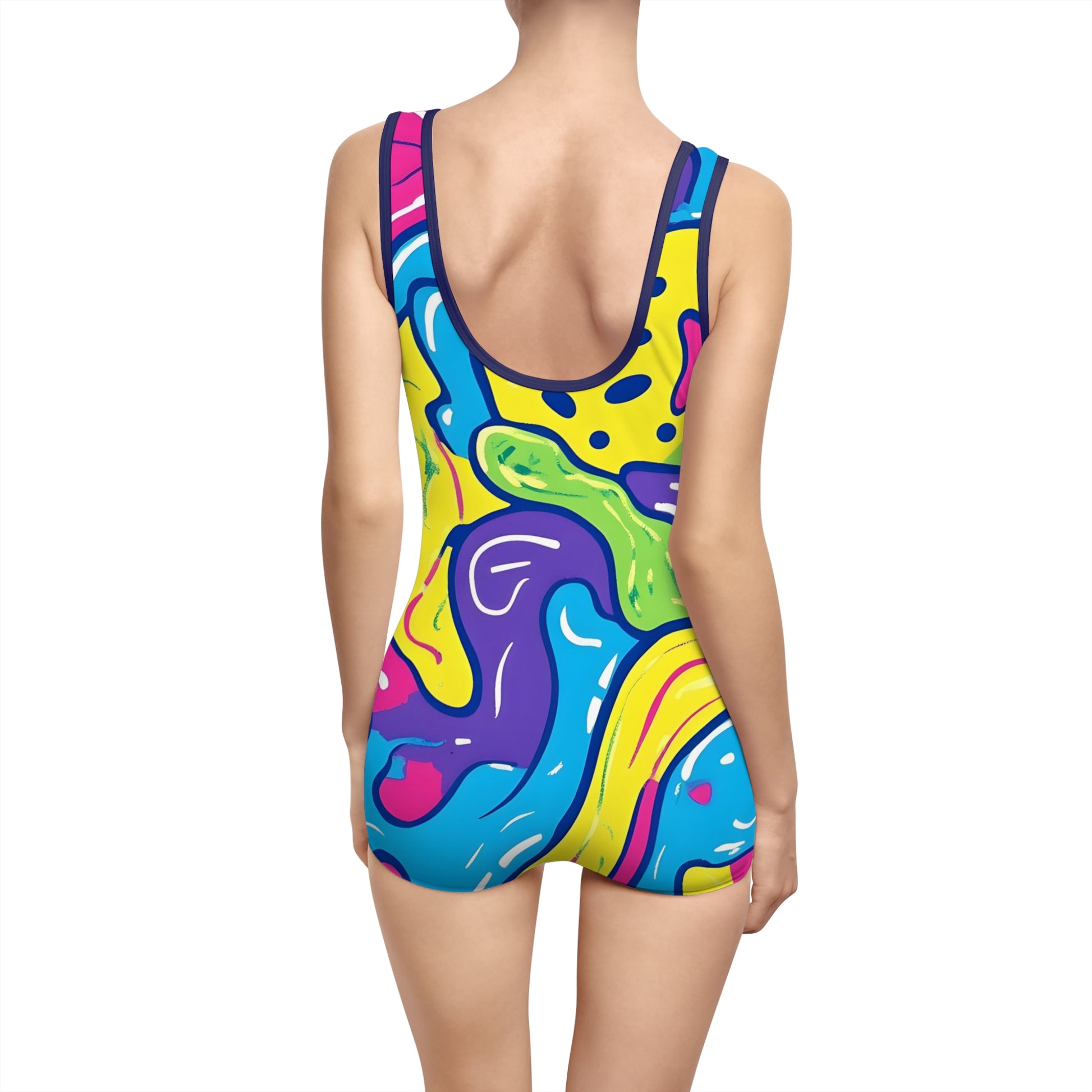 90s Trippy Slime Women's Vintage Swimsuit (AOP), Artsulli - Art is Long, Life is Short, All Over Prints, , , , , , , 