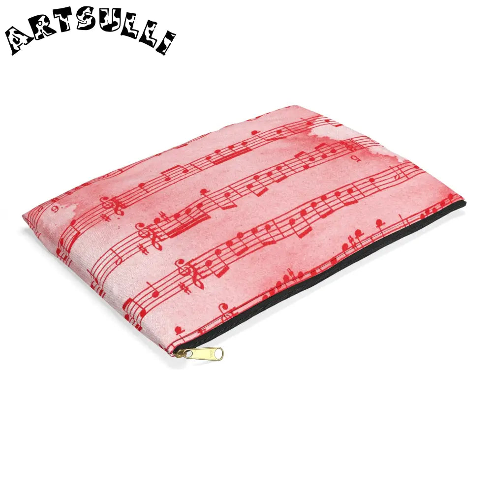 JAKKOUTTHEBXX Red Musical Note Zippered Pouch 2025