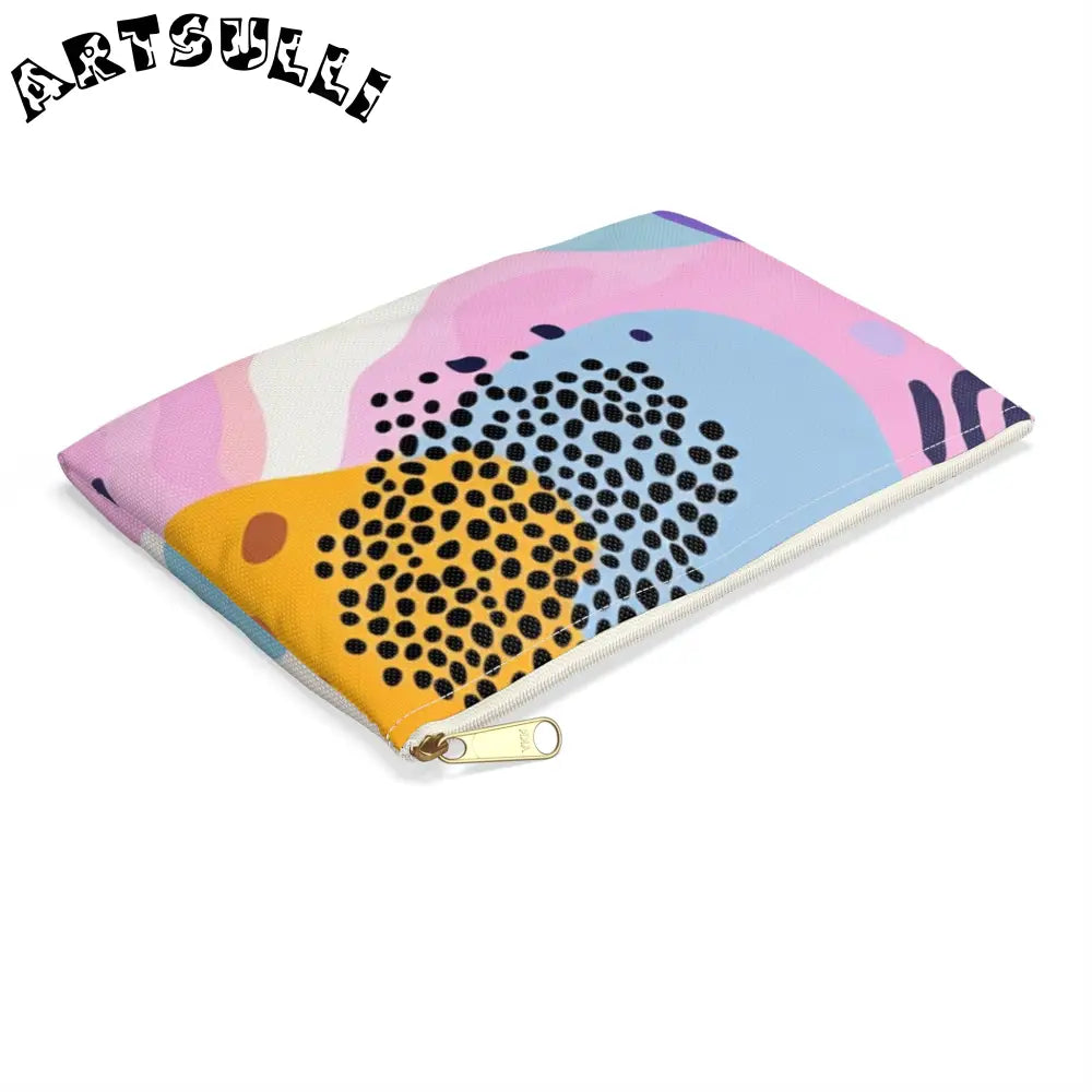 JAKKOUTTHEBXX Colorful Abstract Dots and Shapes Accessory Pouch