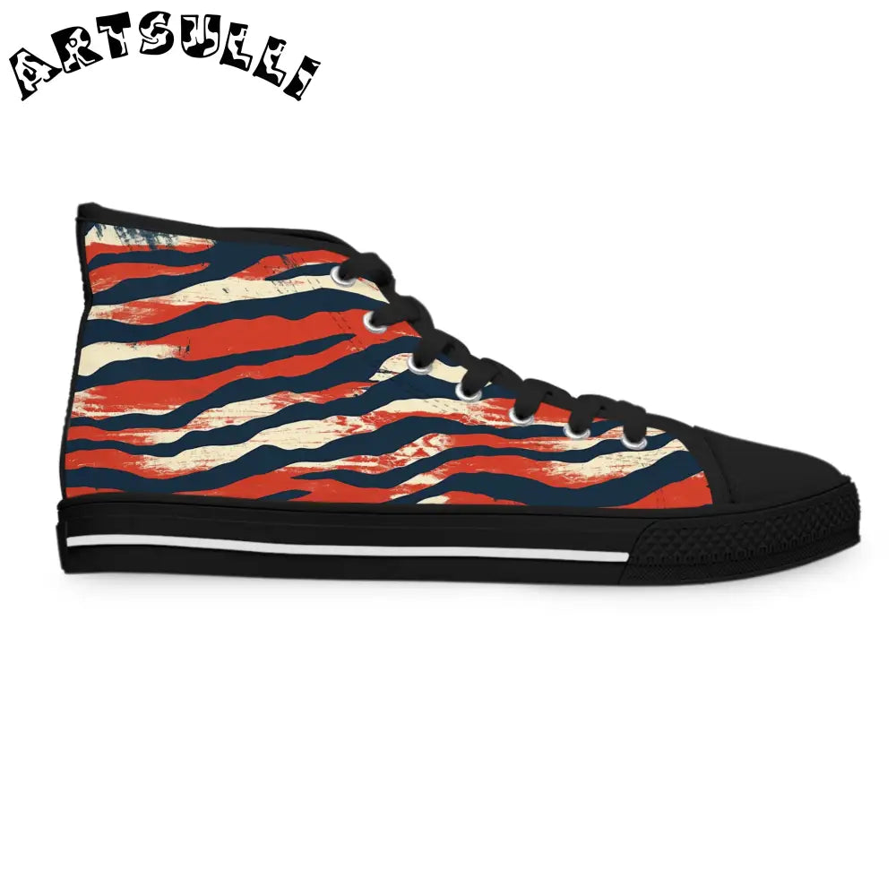 JAKKOUTTHEBXX Capricious Tiger Wave Women’s High Top Sneakers