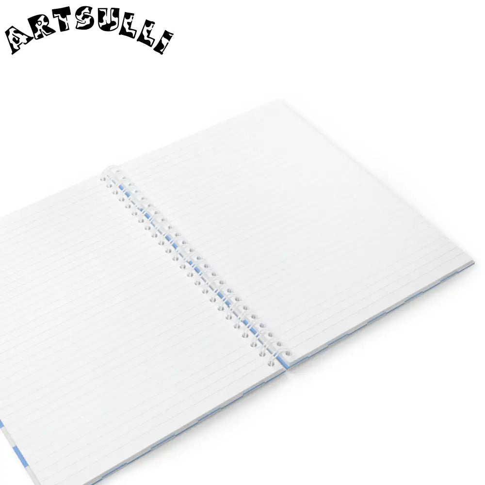 JAKKOUTTHEBXX Checkerboard White and Light Blue Spiral Notebook