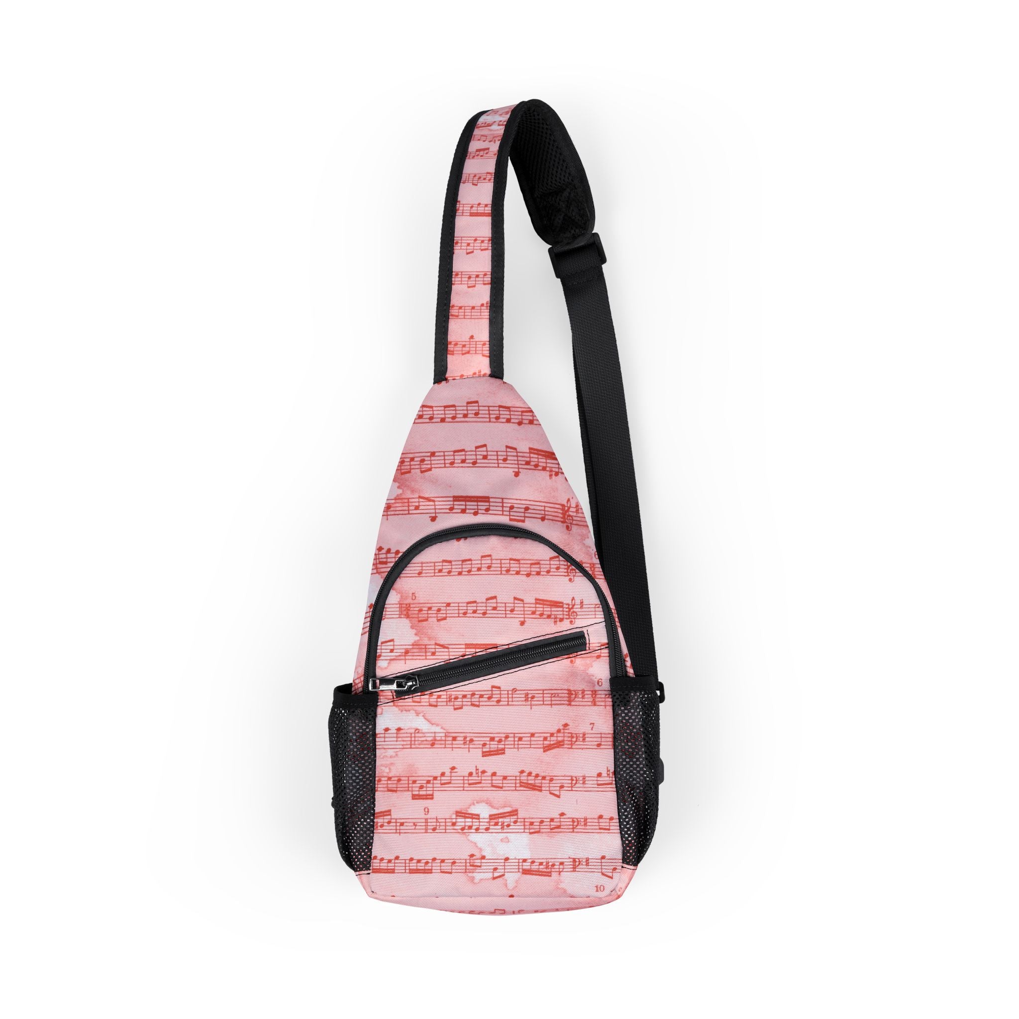 Drip Spill Type Beat Sheet Music Red Chest Bag (AOP), Artsulli - Art is Long, Life is Short, Bags, Size, One size, , , , , 20963595248661699536