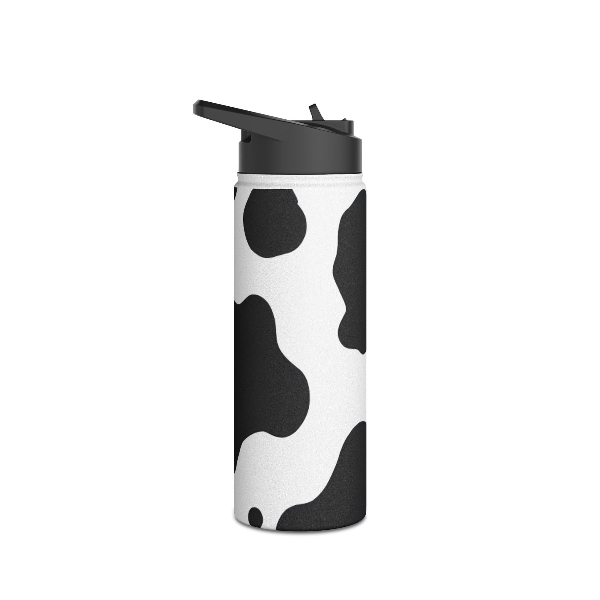 Cow Print Focus Stainless Steel Water Bottle, Standard Lid, Artsulli - Art is Long, Life is Short, Mug, , , , , , , 