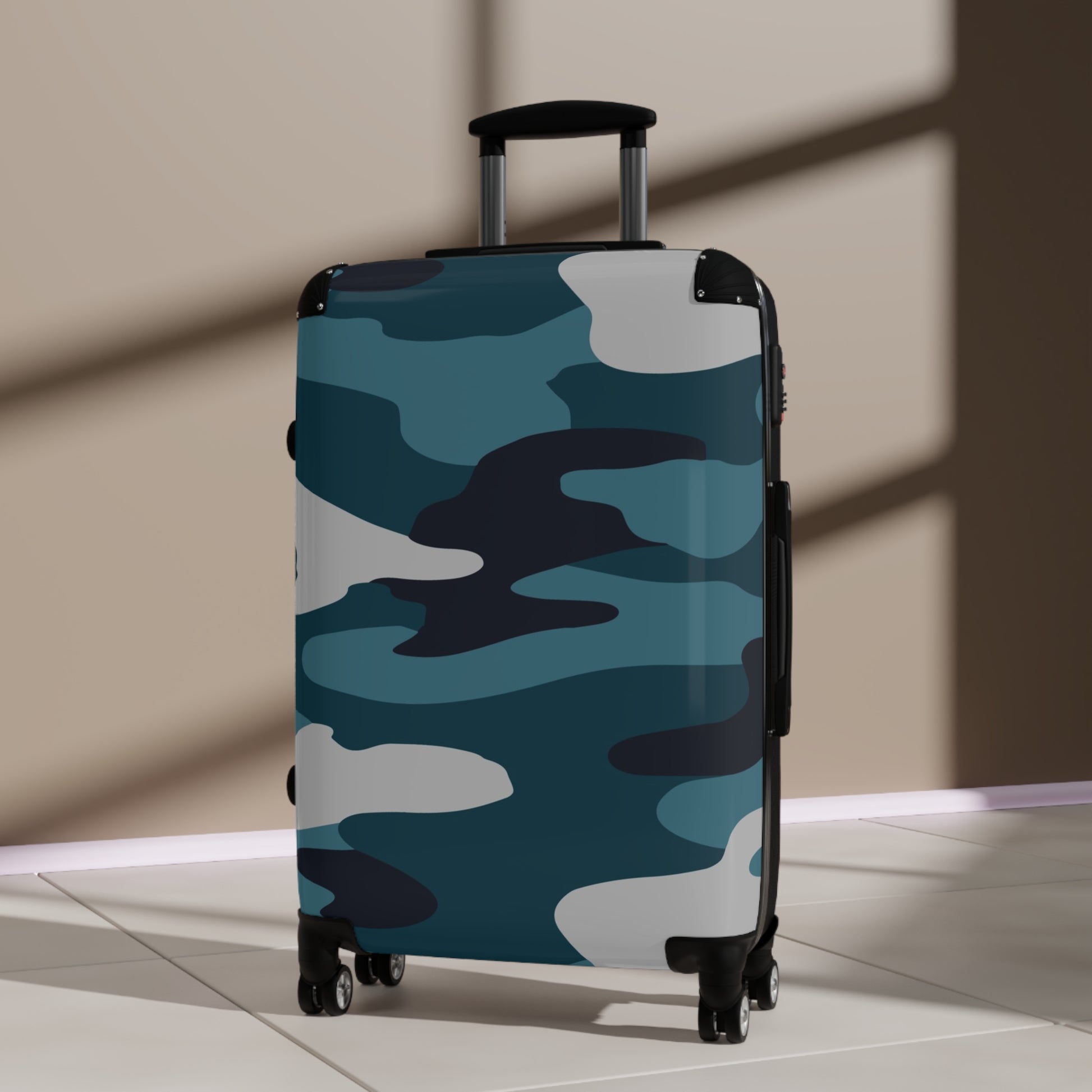 Blue Camouflage Suitcase, Artsulli - Art is Long, Life is Short, Bags, , , , , , , 