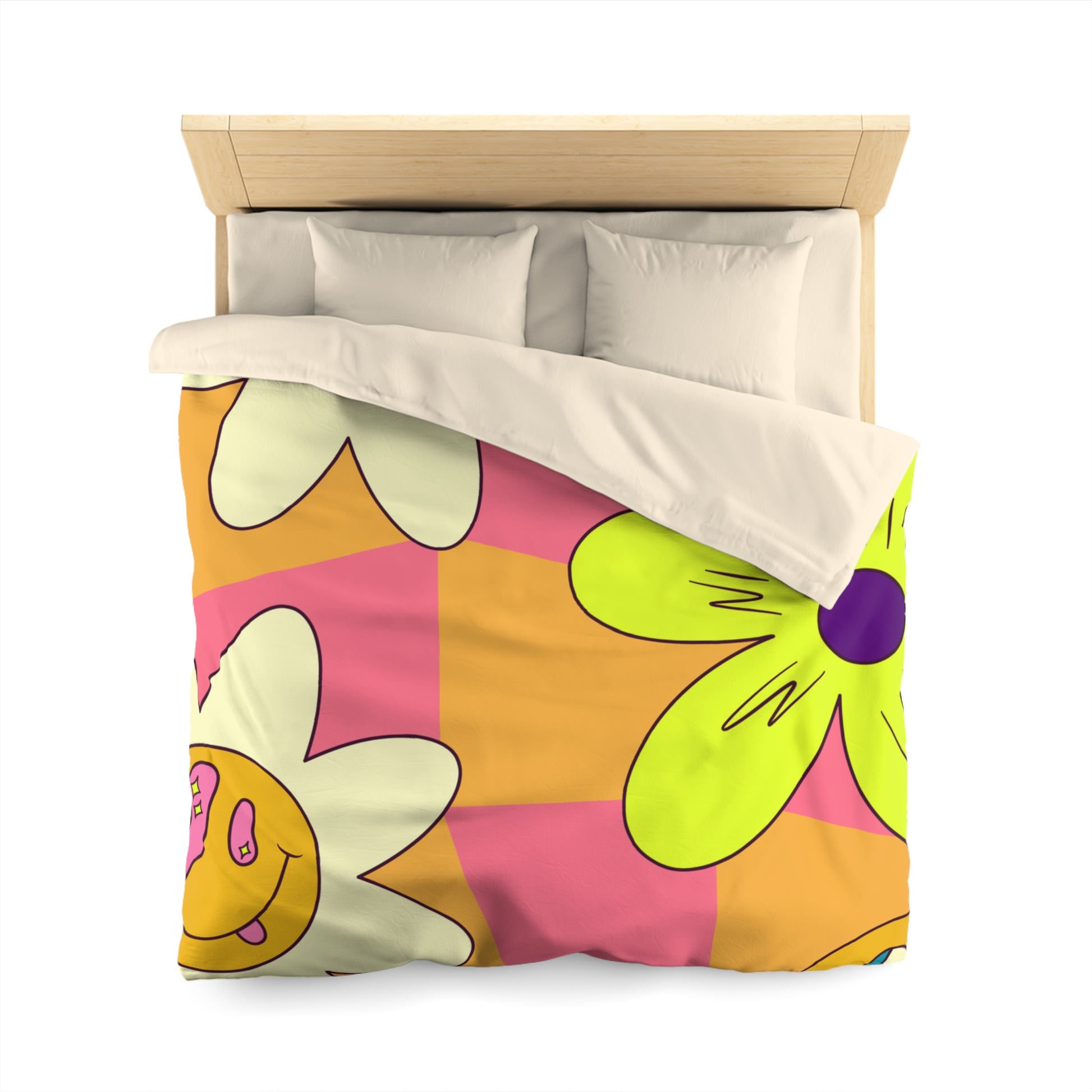 Trippy Sour Face Rave Microfiber Duvet Cover, Artsulli - Art is Long, Life is Short, Home Decor, , , , , , , 