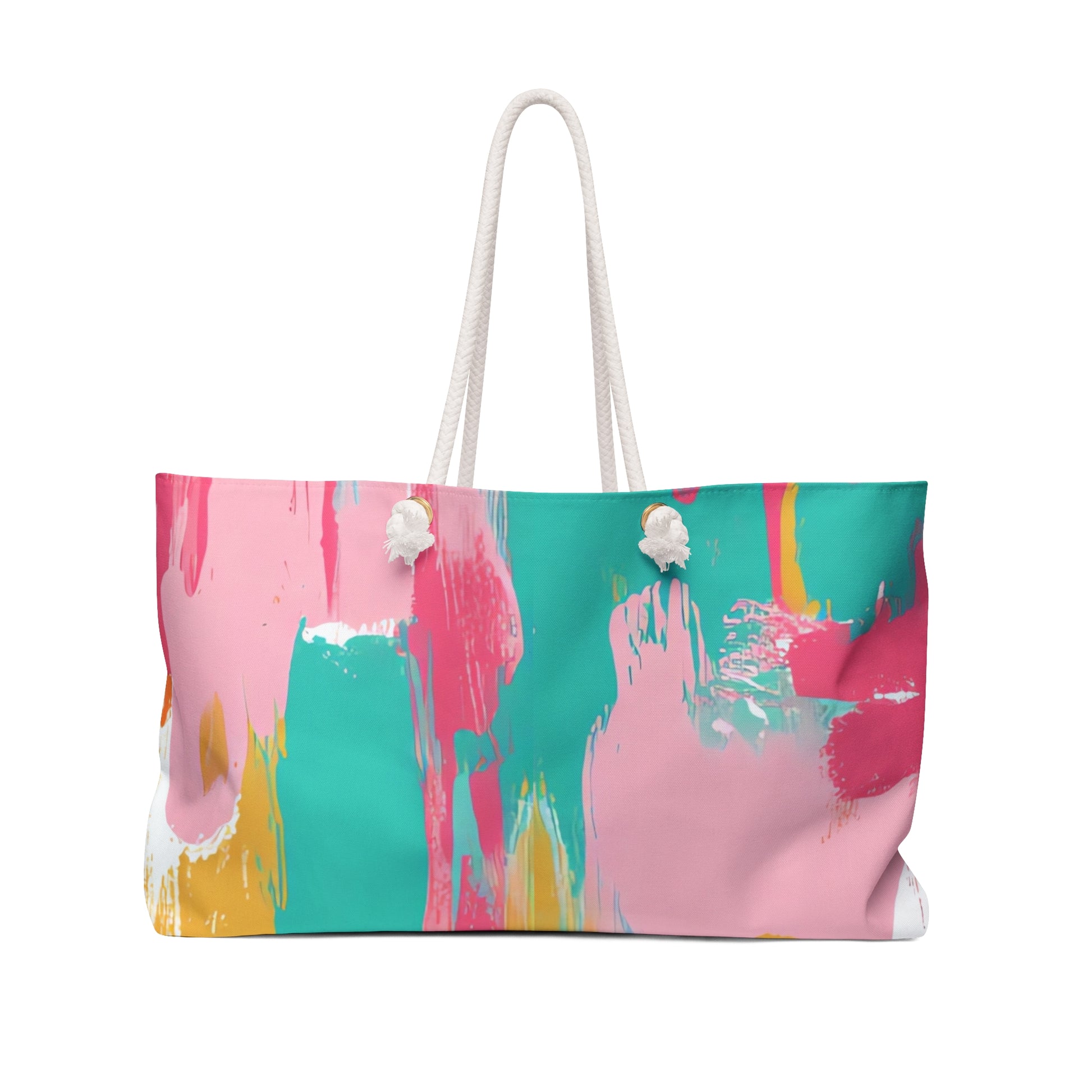Preppy Pixel Bloom Weekender Bag, Artsulli - Art is Long, Life is Short, Bags, Size, 24" × 13", , , , , 31172212113282897381