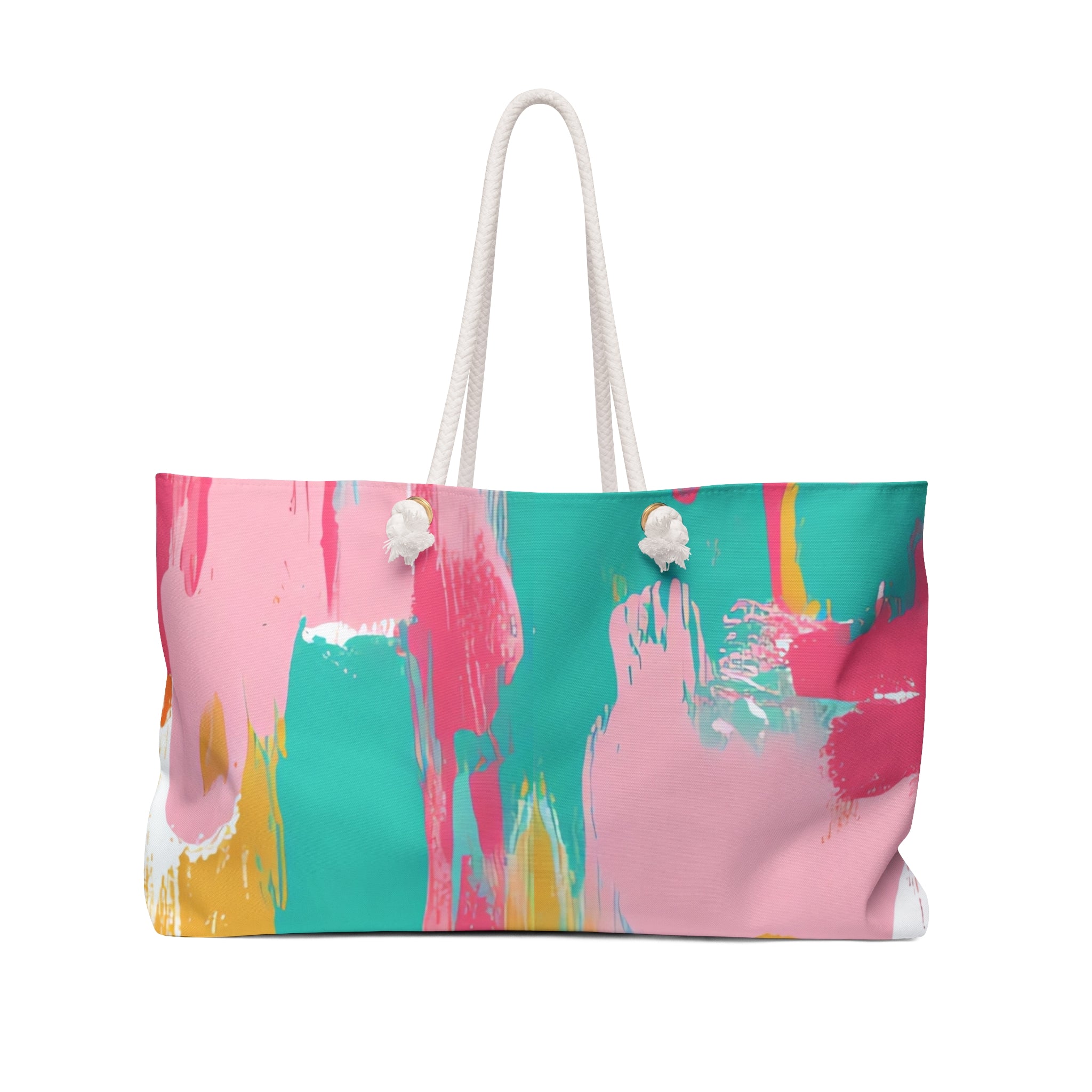 Preppy Pixel Bloom Weekender Bag, Artsulli - Art is Long, Life is Short, Bags, Size, 24" × 13", , , , , 31172212113282897381