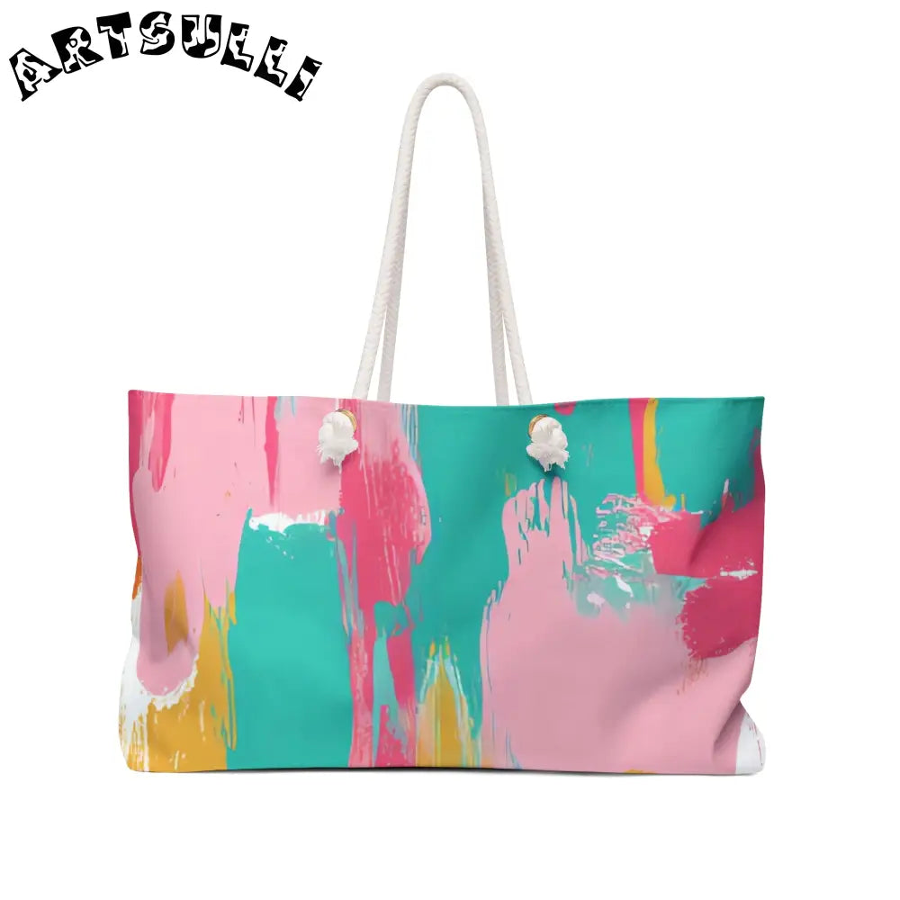 JAKKOUTTHEBXX Preppy Pixel Bloom Weekender Bag JAKKOUTTHEBXX