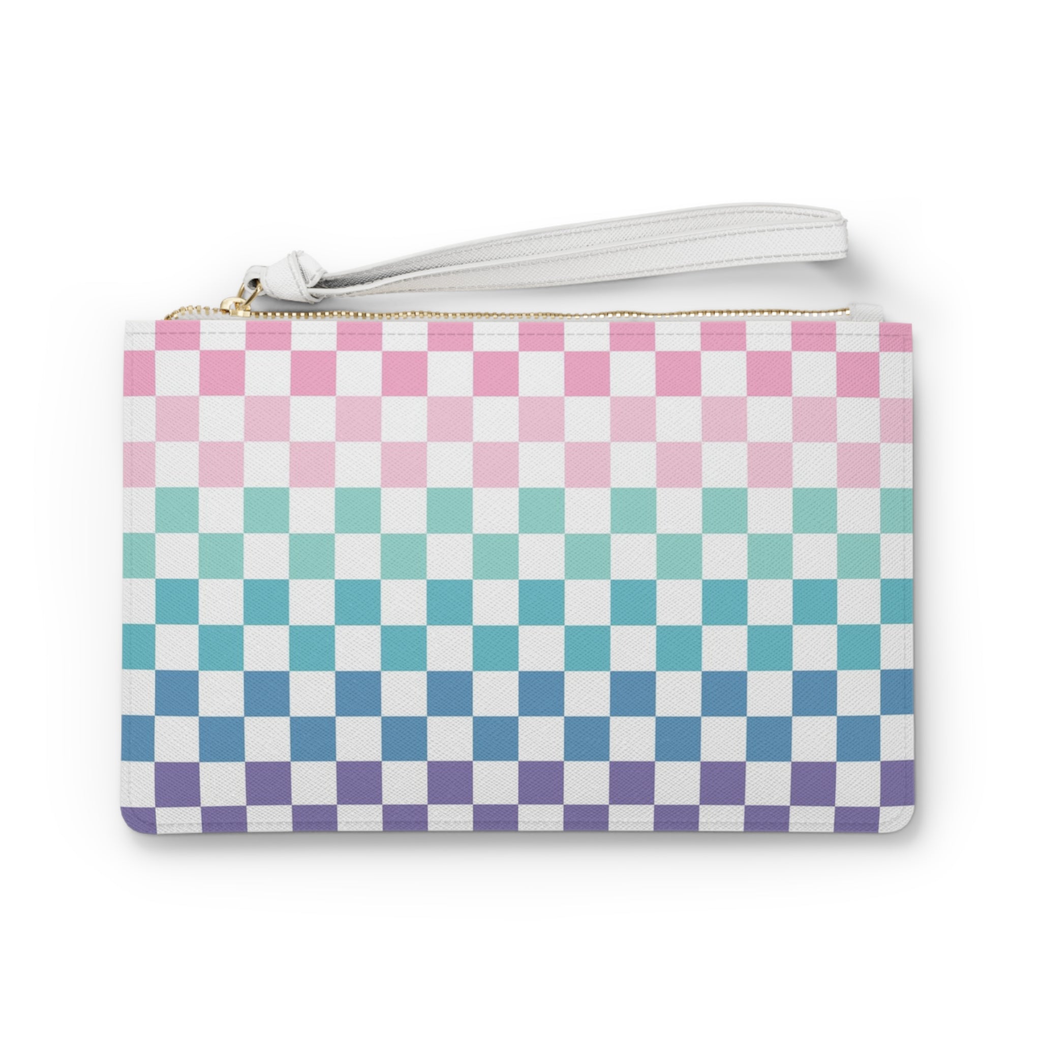 Vaporwave Rainbow  Checkerboard Multi-Color Clutch Bag, Artsulli - Art is Long, Life is Short, Bags, Size, One size, , , , , 11605722563645078392