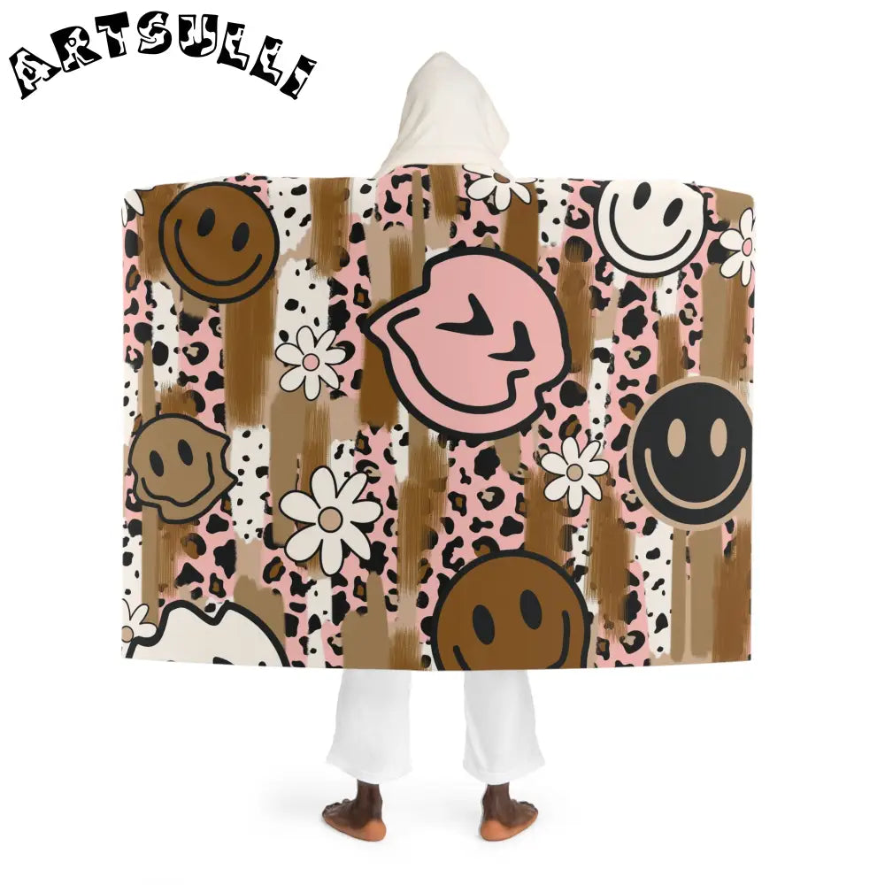 JAKKOUTTHEBXX Sutfin Ghosts Pop Art Hooded Sherpa Fleece Blanket