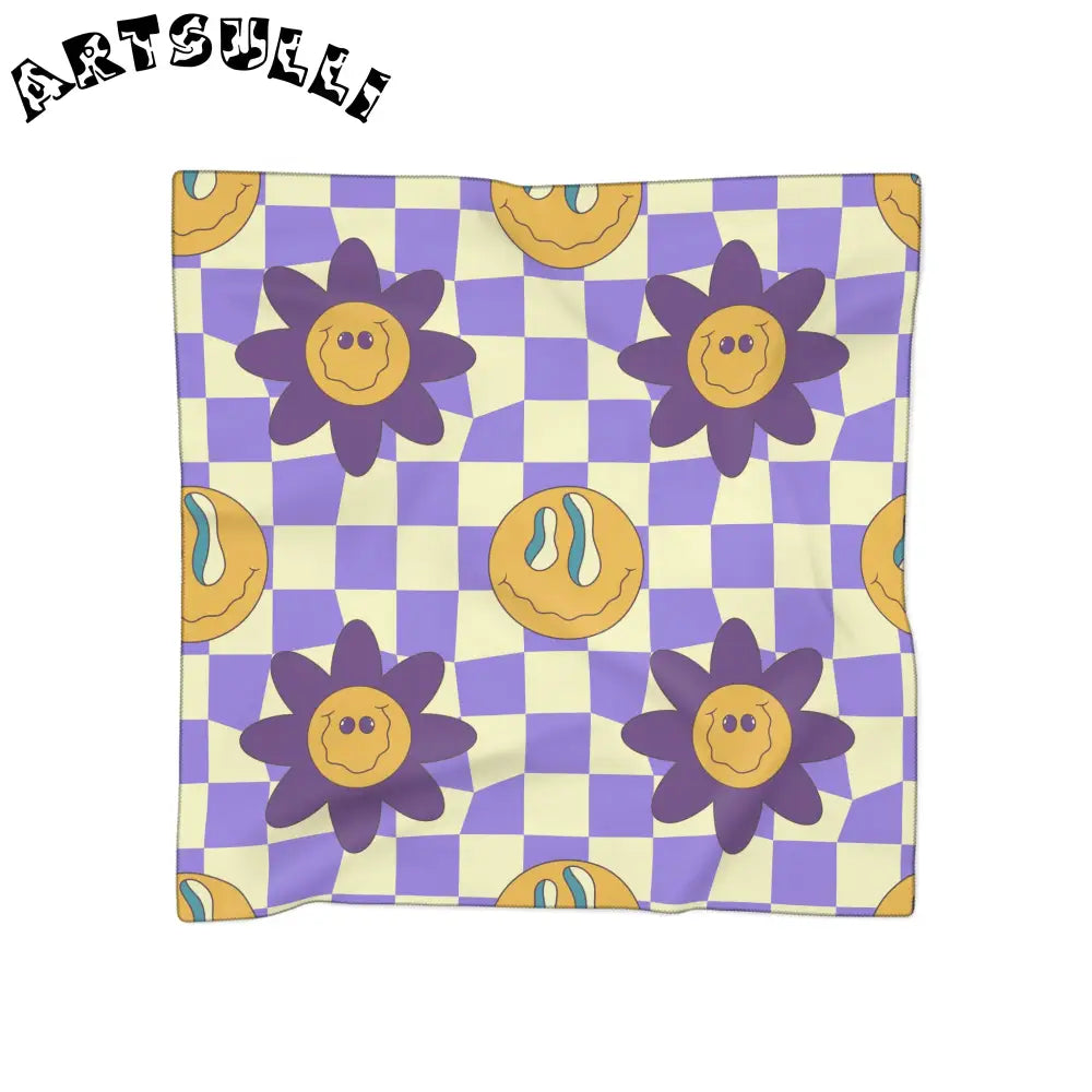 JAKKOUTTHEBXX Trippy Flower Power Motifs Poly Scarf JAKKOUTTHEBXX