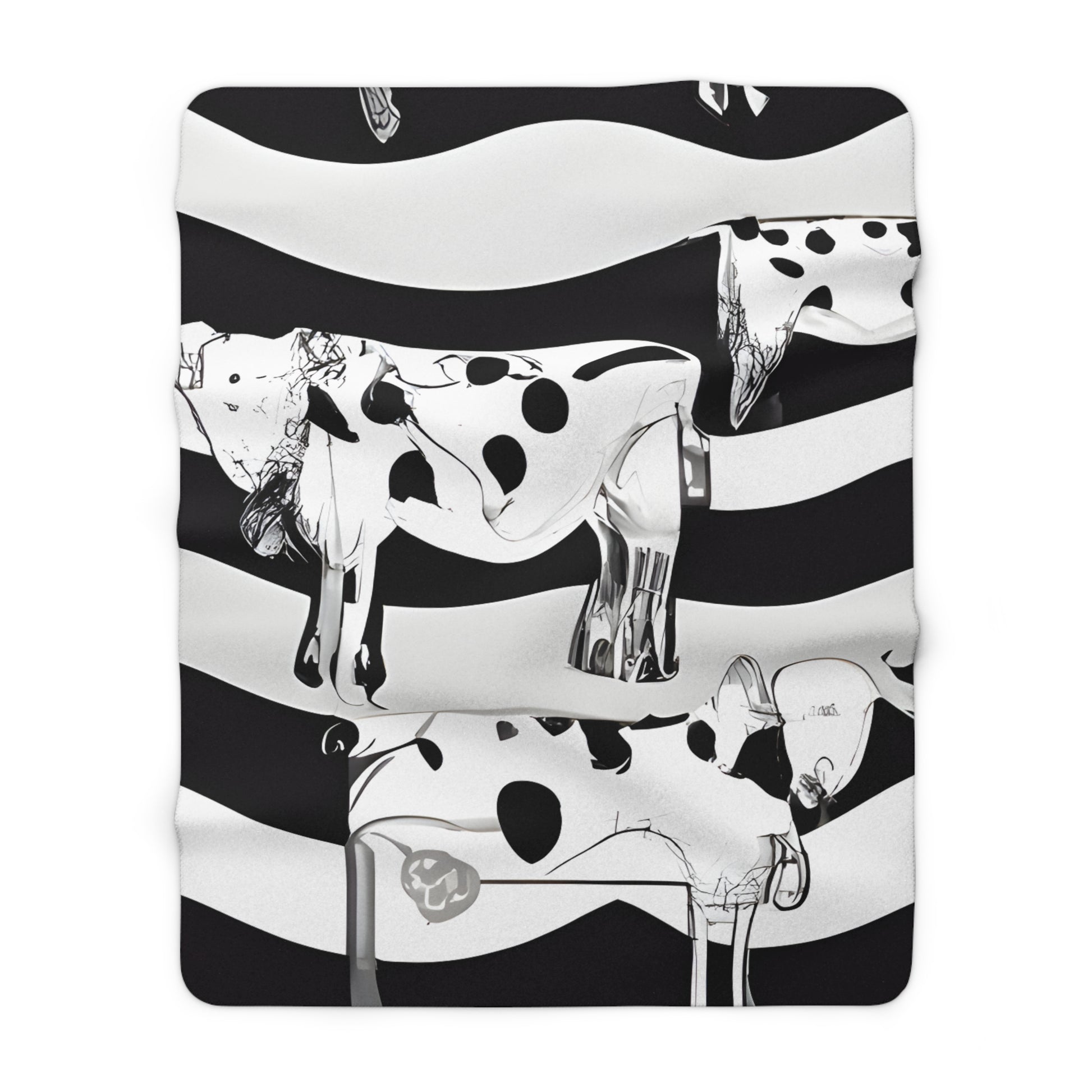 Cruellas Cattle Line Sherpa Fleece Blanket, Artsulli - Art is Long, Life is Short, Home Decor, Size, 60" × 80", , , , , 37038795100869