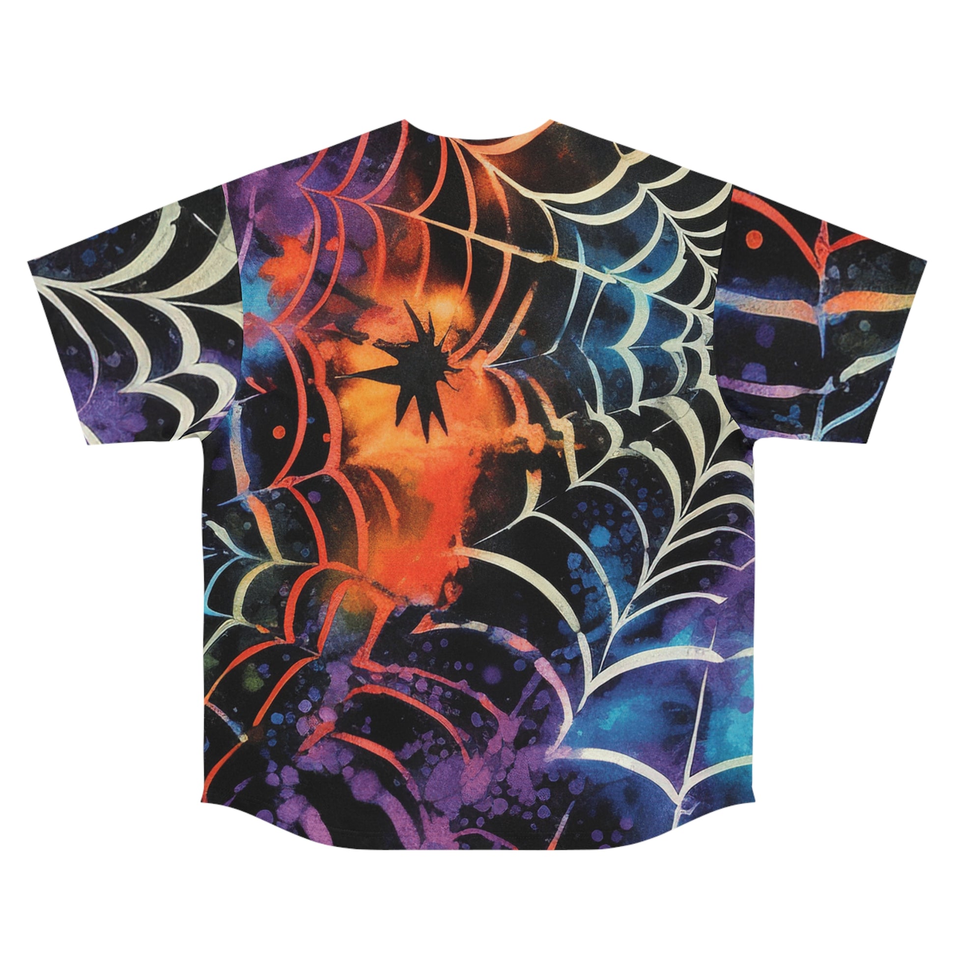 Spider Web Tie Dye Men's Baseball Jersey (AOP), Artsulli - Art is Long, Life is Short, All Over Prints, , , , , , , 