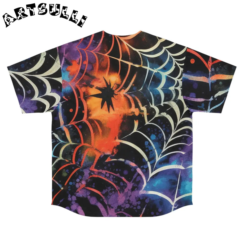 JAKKOUTTHEBXX Split Color Spiderweb Baseball Jersey 2025